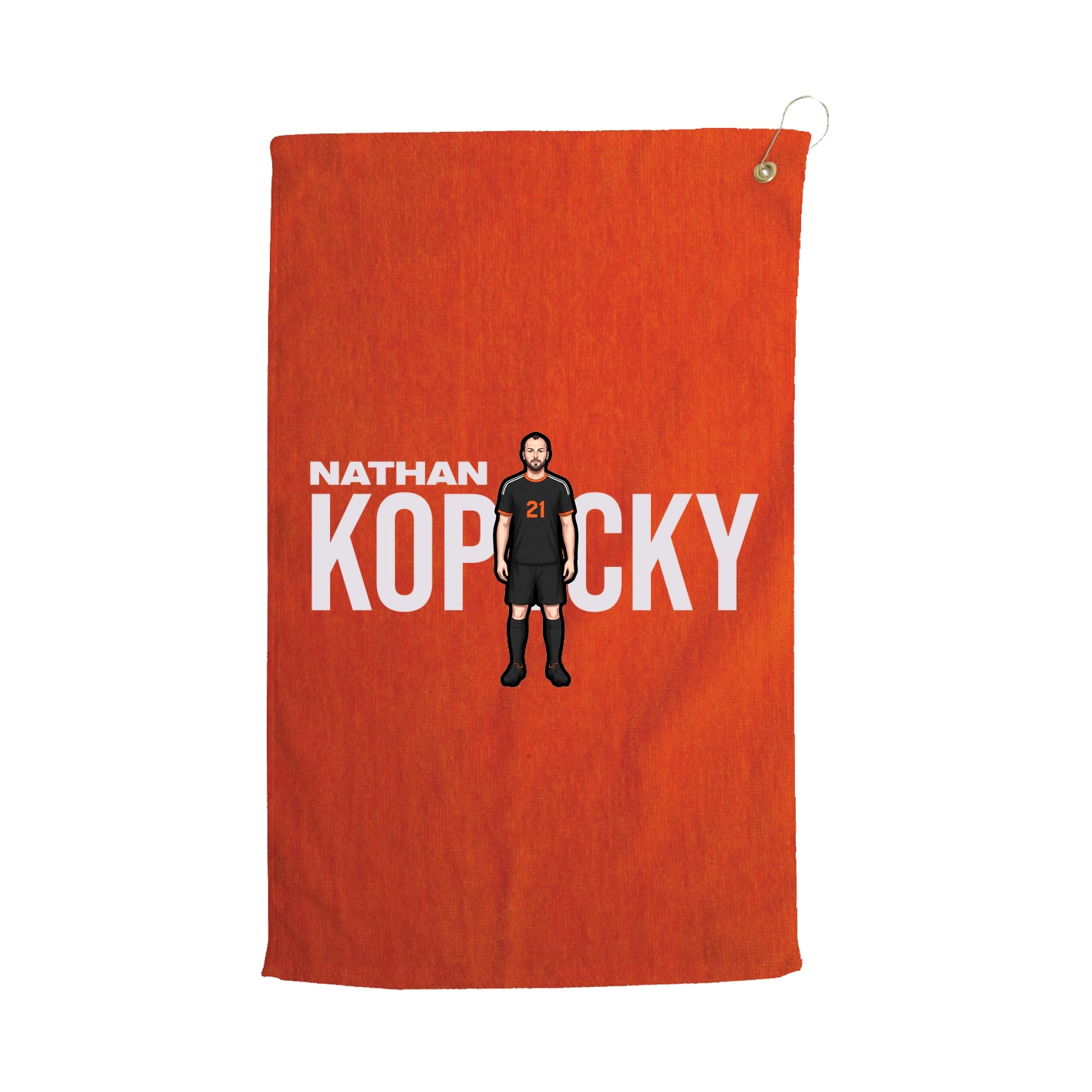 Golf Towel — Player Name in Orange
