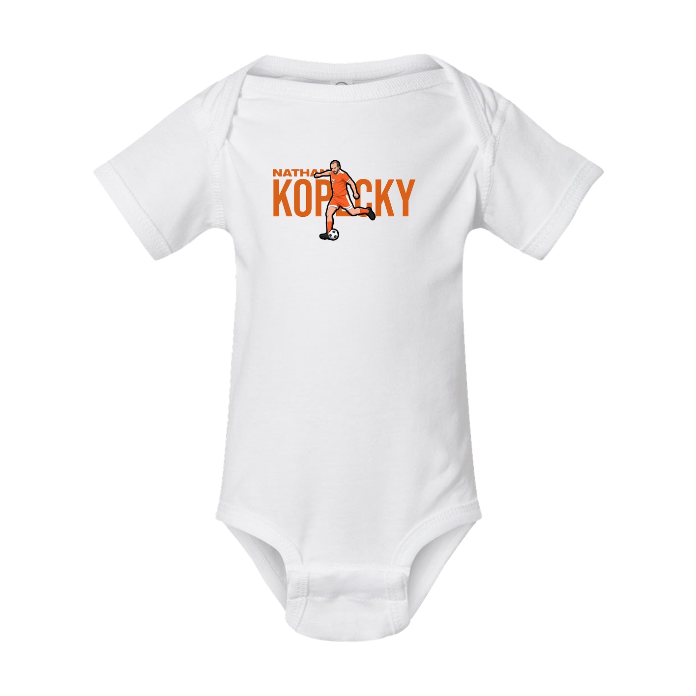 Baby Onesie — Player Name in White