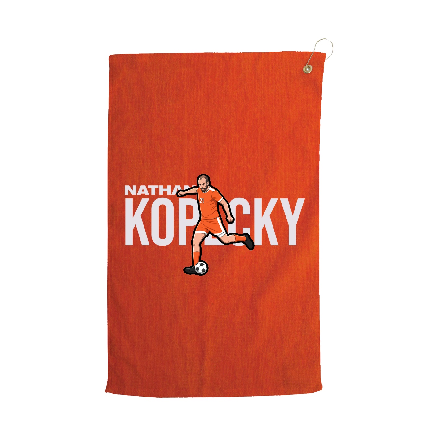 Golf Towel — Player Name in Orange