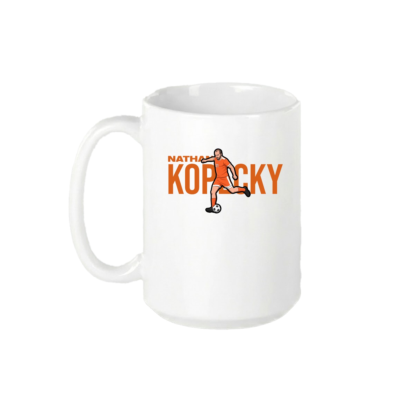 15oz Coffee Mug — Player Name in White