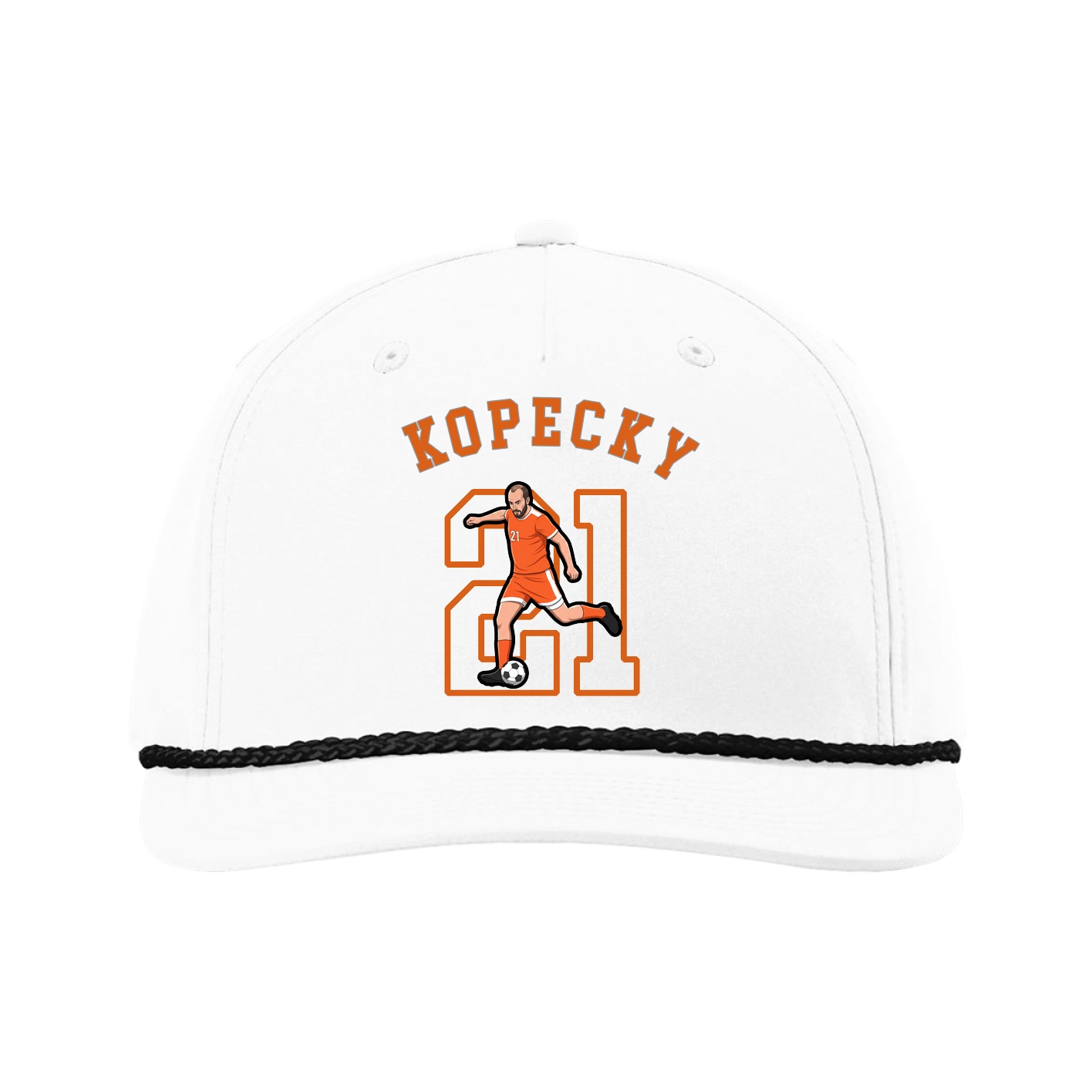 Five-Panel Classic Rope Cap — Shirsey Arch in White
