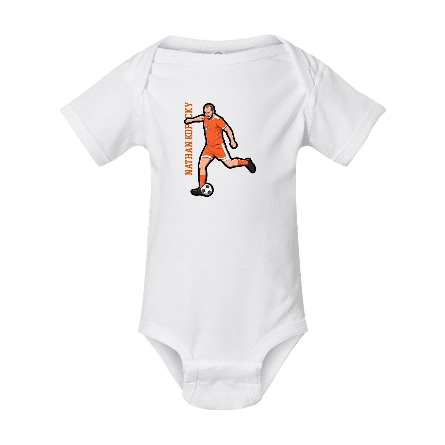 Baby Onesie — Name Vertical in White