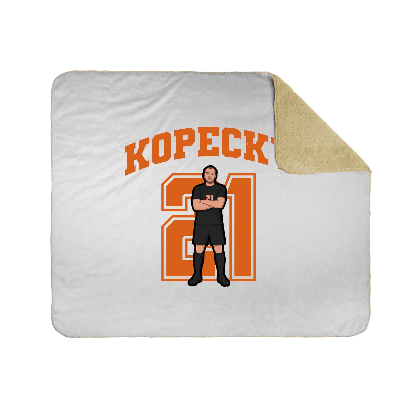 Throw Blanket — Number in White