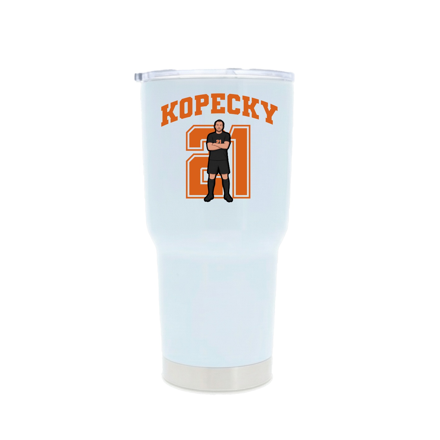 30oz Stainless Steel Tumbler — Number in White