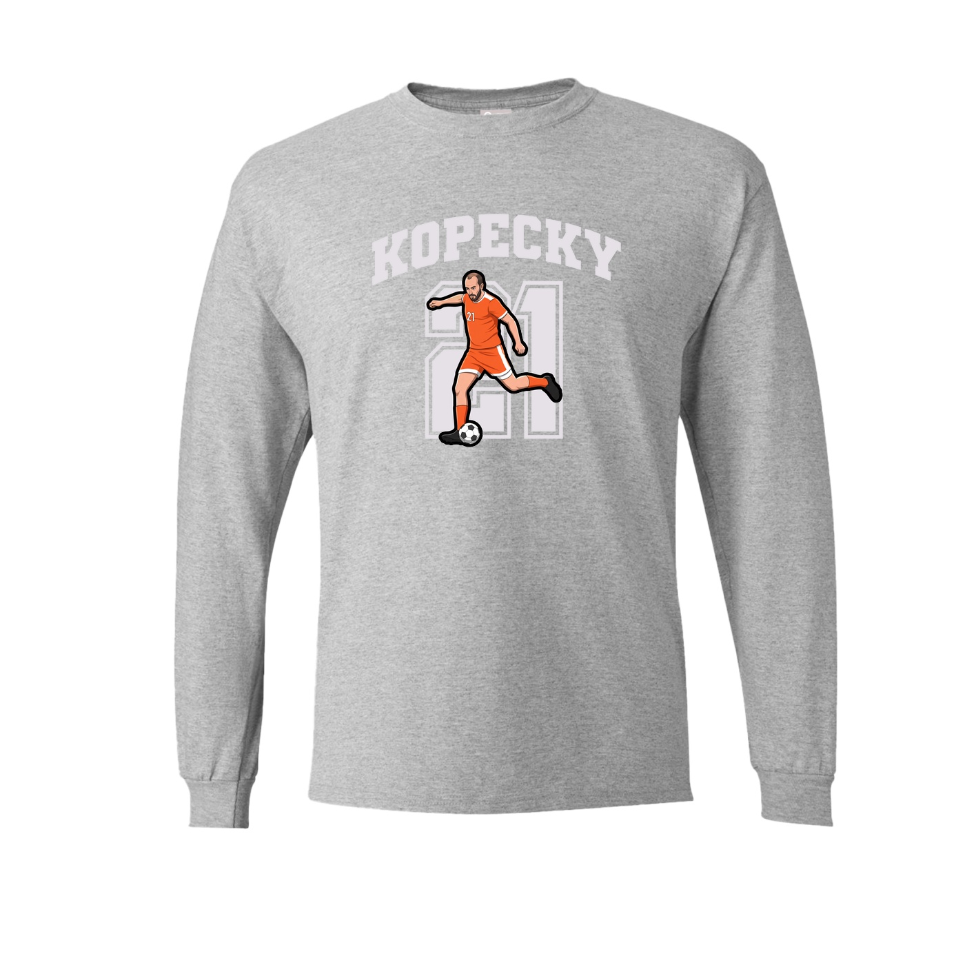 Long Sleeve Tee — Number in Grey