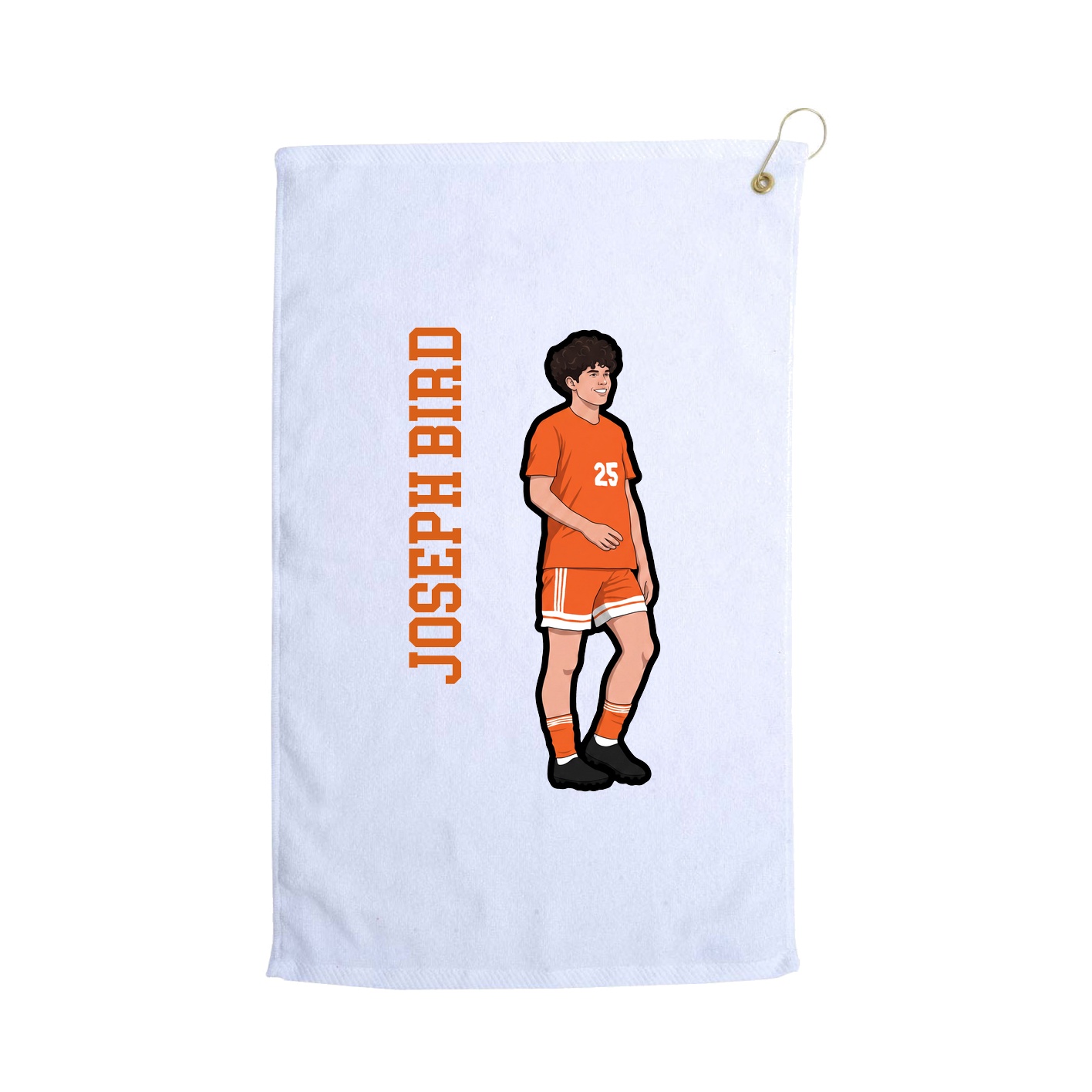 Golf Towel — Name Vertical in White