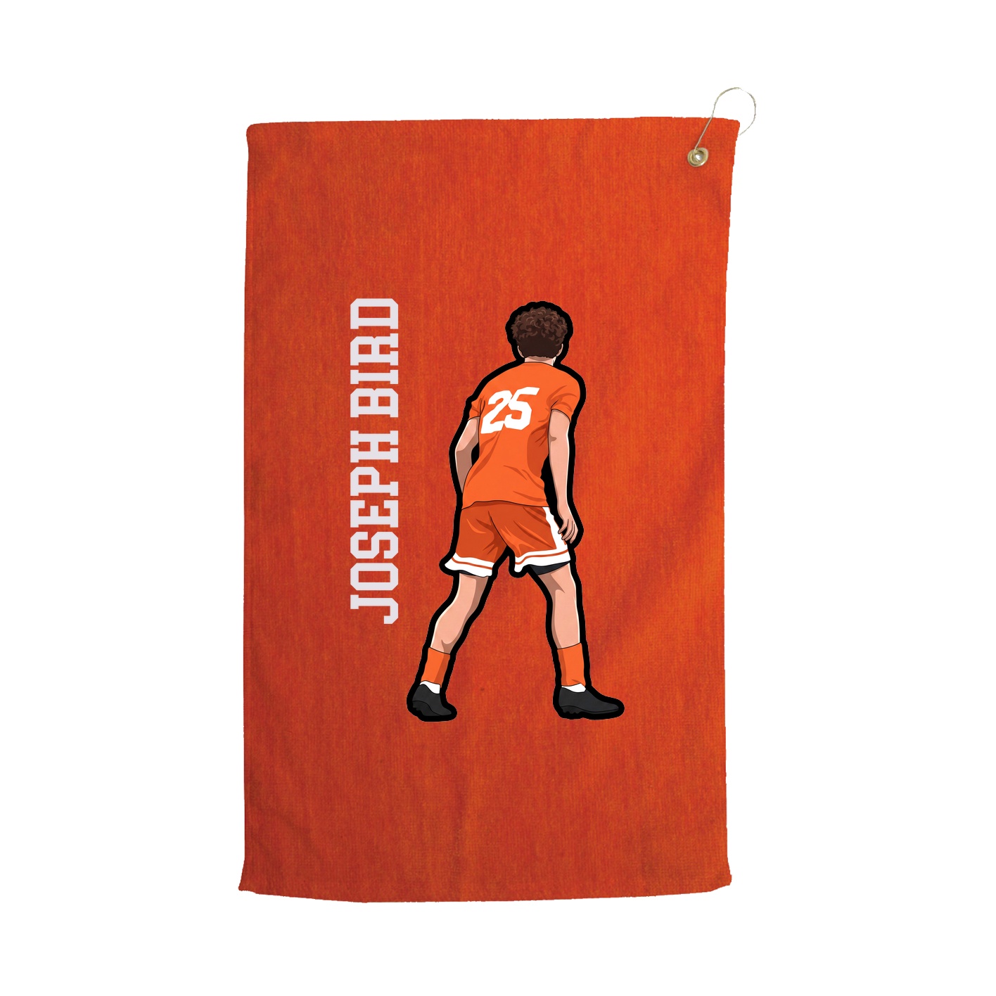Golf Towel — Name Vertical in Orange