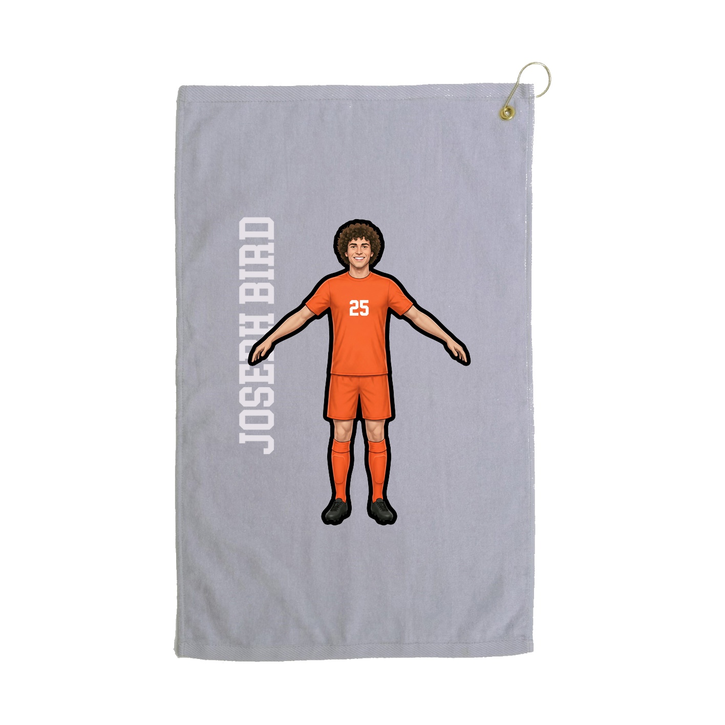 Golf Towel — Name Vertical in Grey