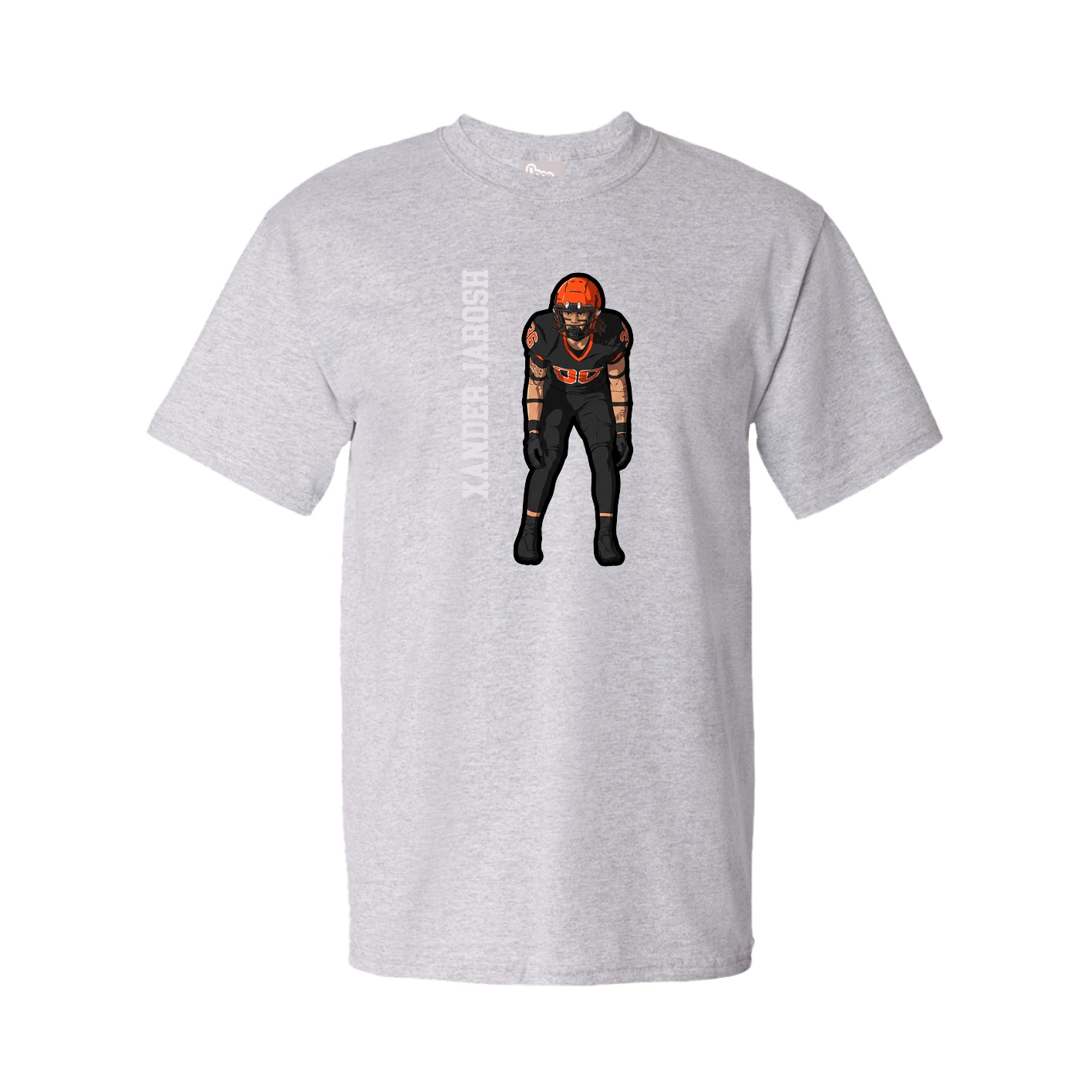 Tee — Name Vertical in Grey