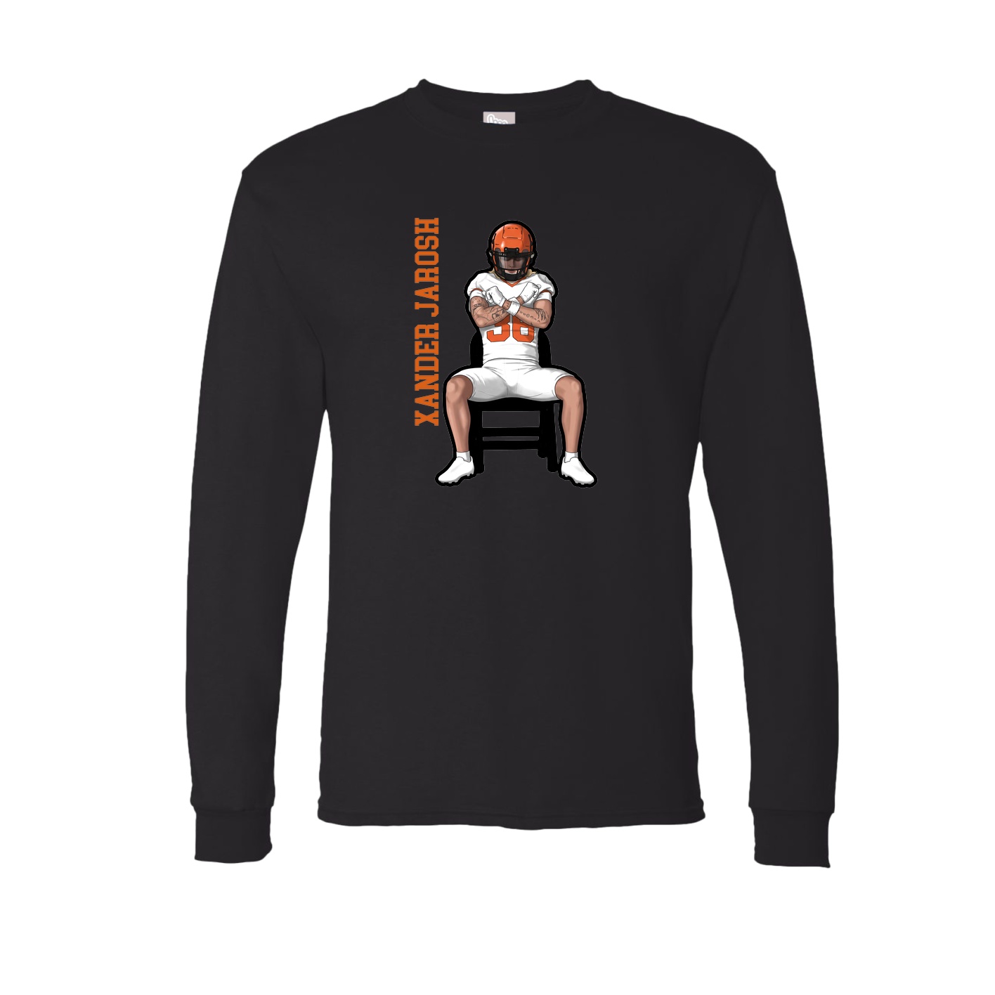 Long Sleeve Tee — Name Vertical in Black