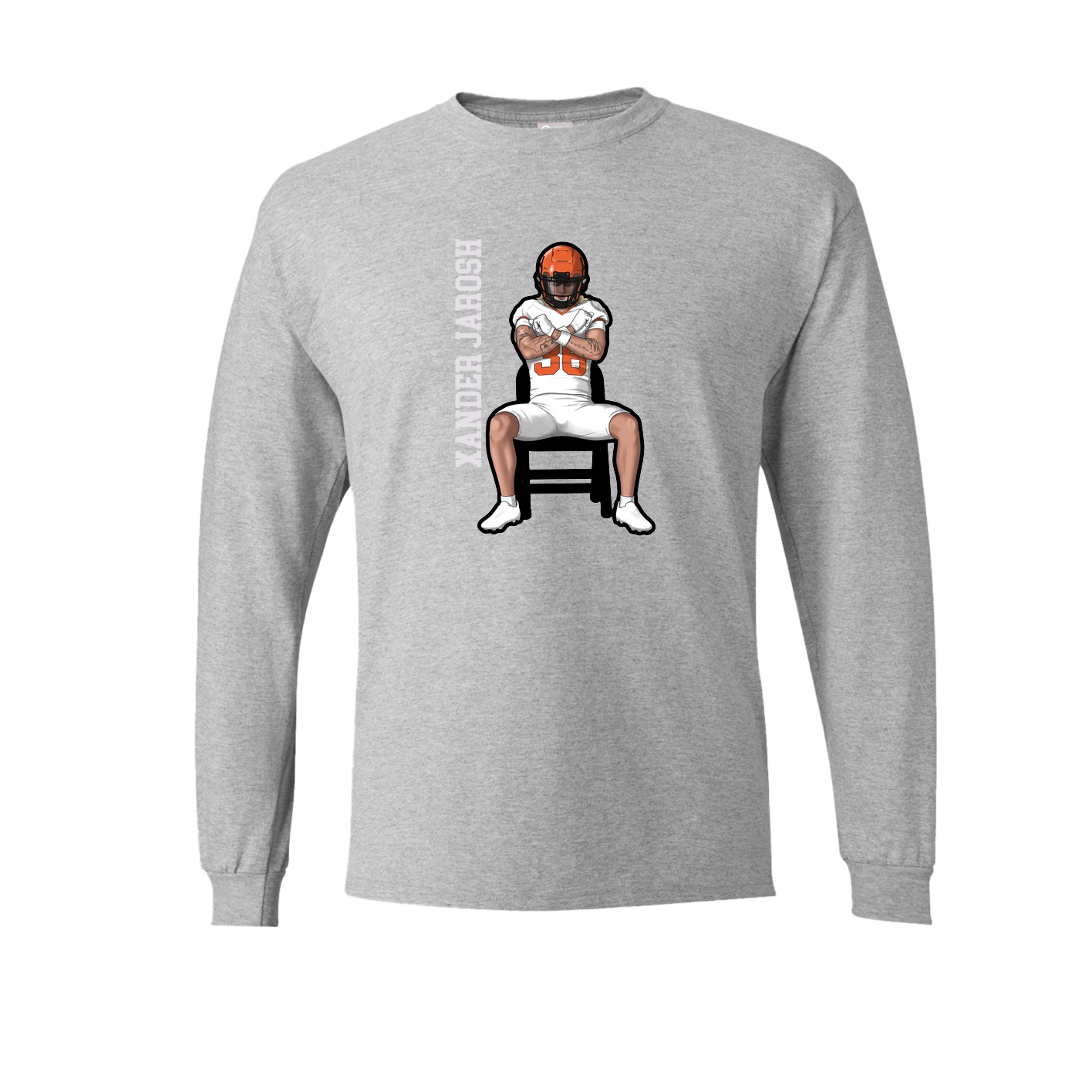 Long Sleeve Tee — Name Vertical in Grey