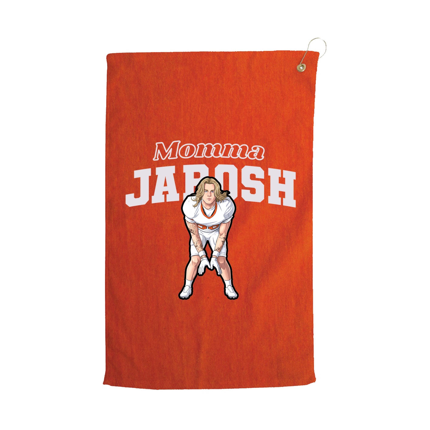 Golf Towel — Mothers Day Block in Orange