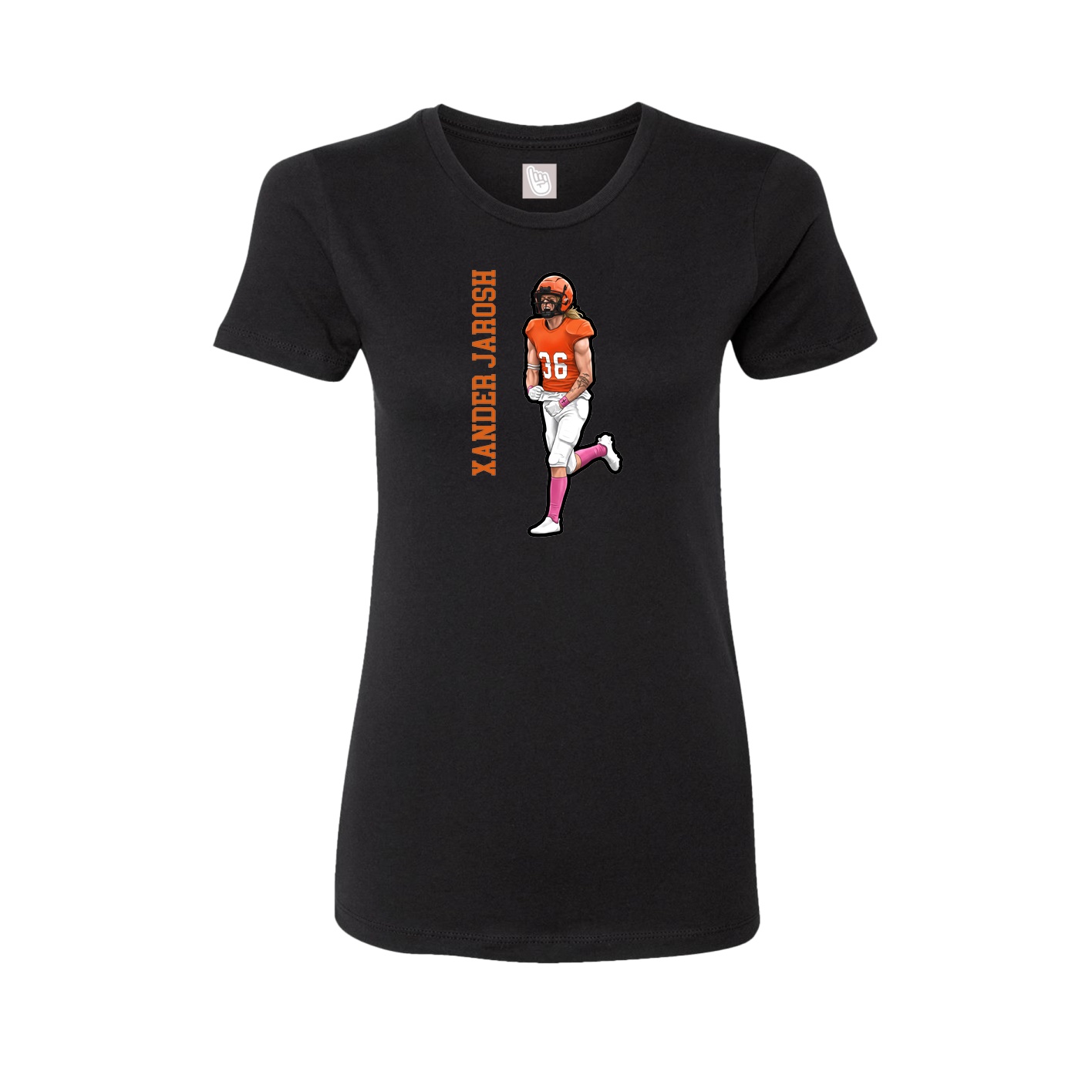 Womens Tee — Name Vertical in Black