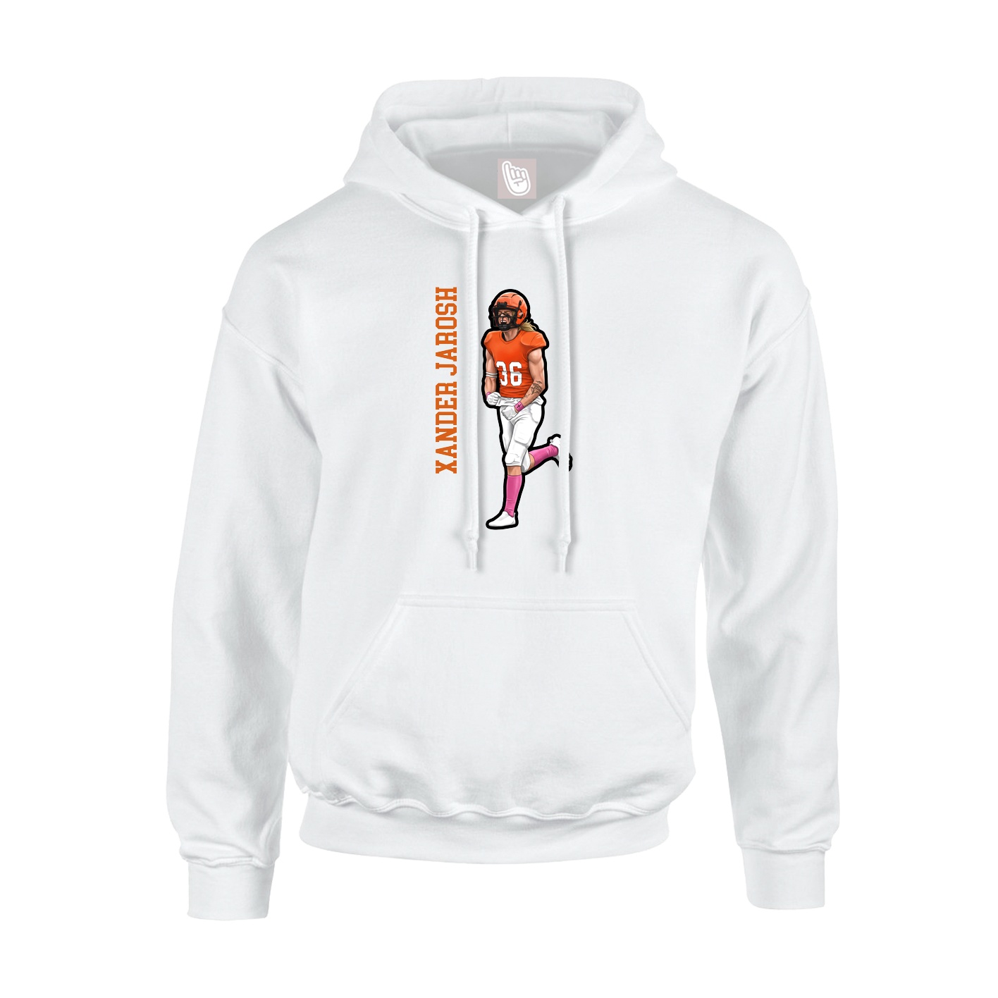 Hoodie — Name Vertical in White