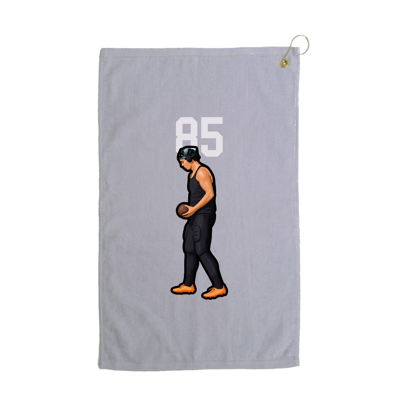 Golf Towel — Number Top in Grey