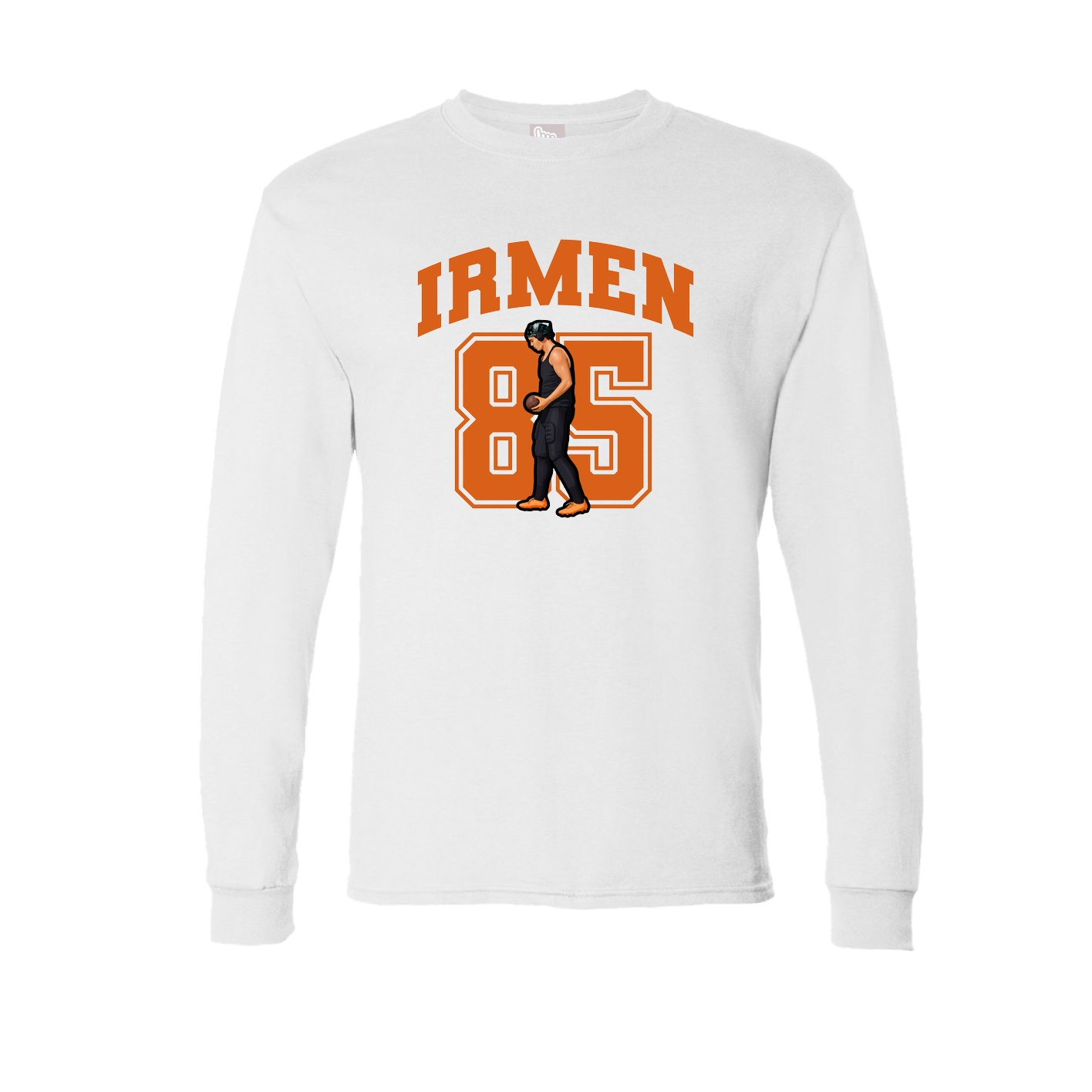 Long Sleeve Tee — Number in White