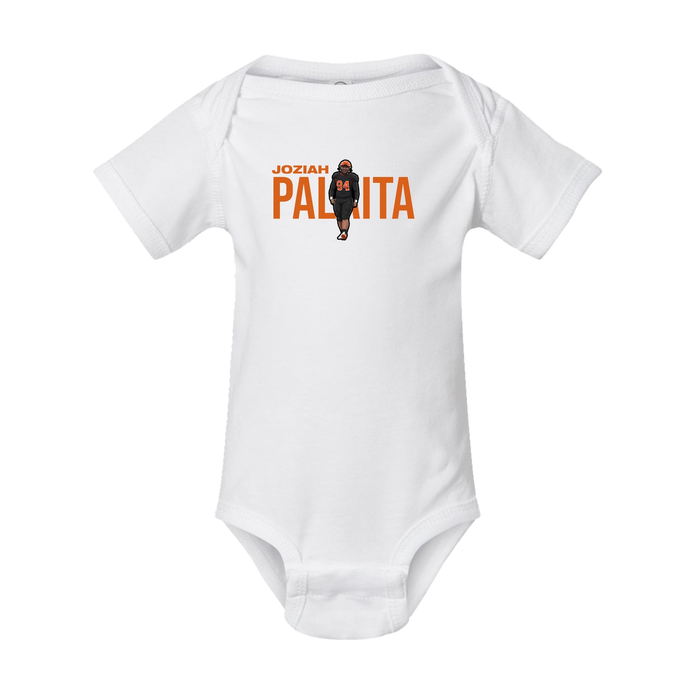 Baby Onesie — Player Name in White