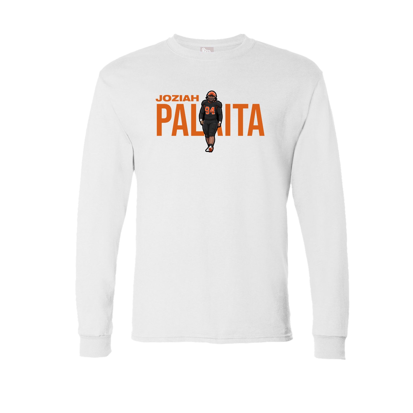 Long Sleeve Tee — Player Name in White
