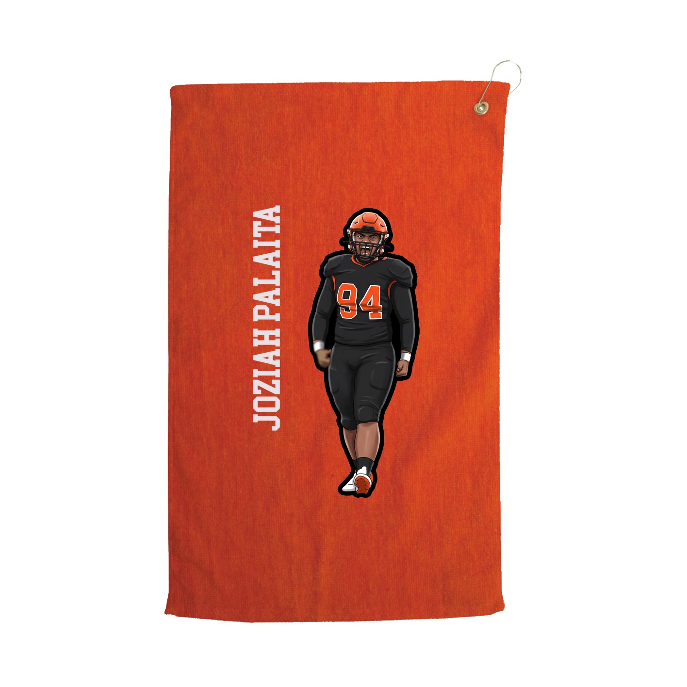 Golf Towel — Name Vertical in Orange