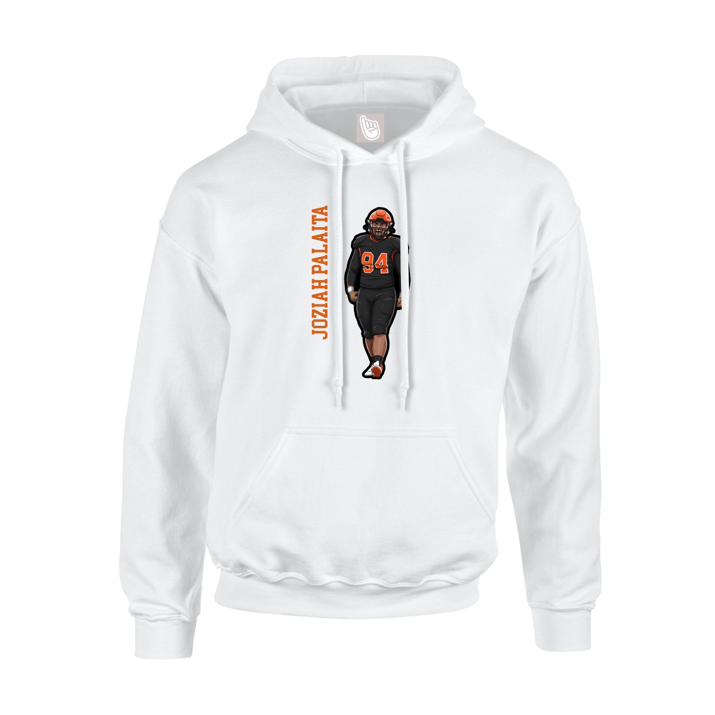 Hoodie — Name Vertical in White