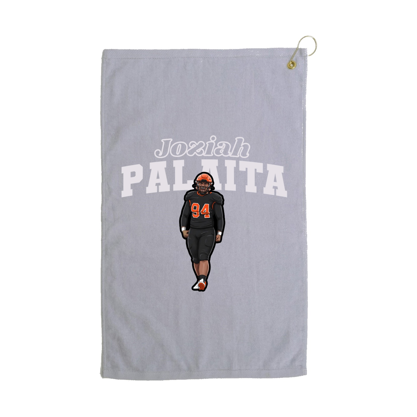 Golf Towel — Name Arch in Grey