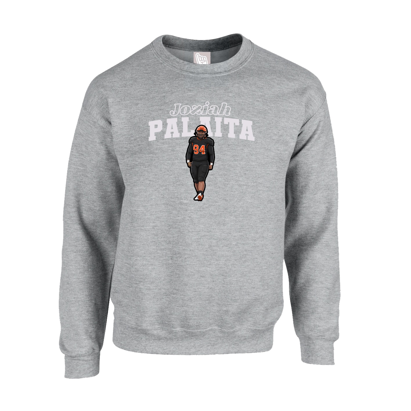 Fleece Crew — Name Arch in Grey