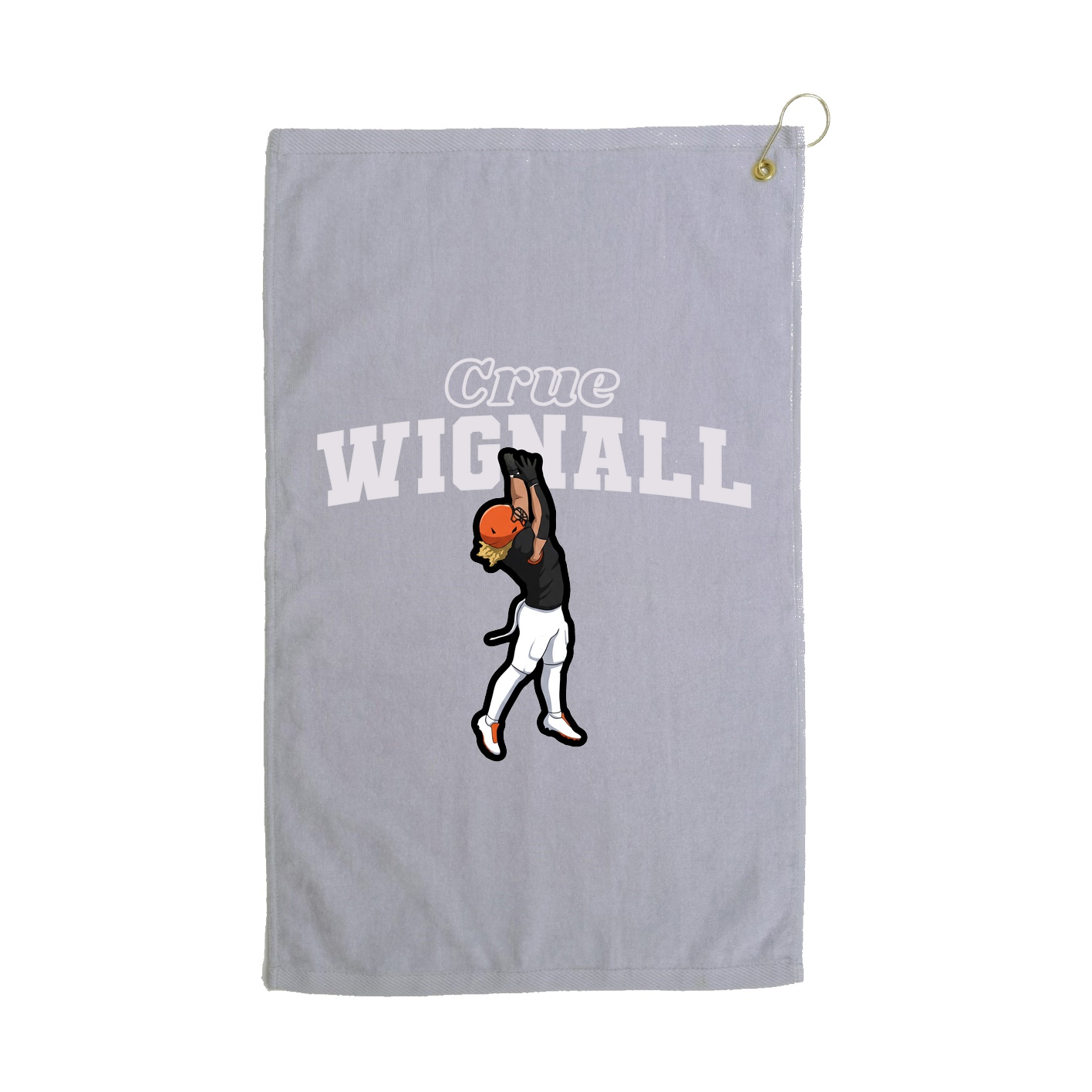 Golf Towel — Name Arch in Grey