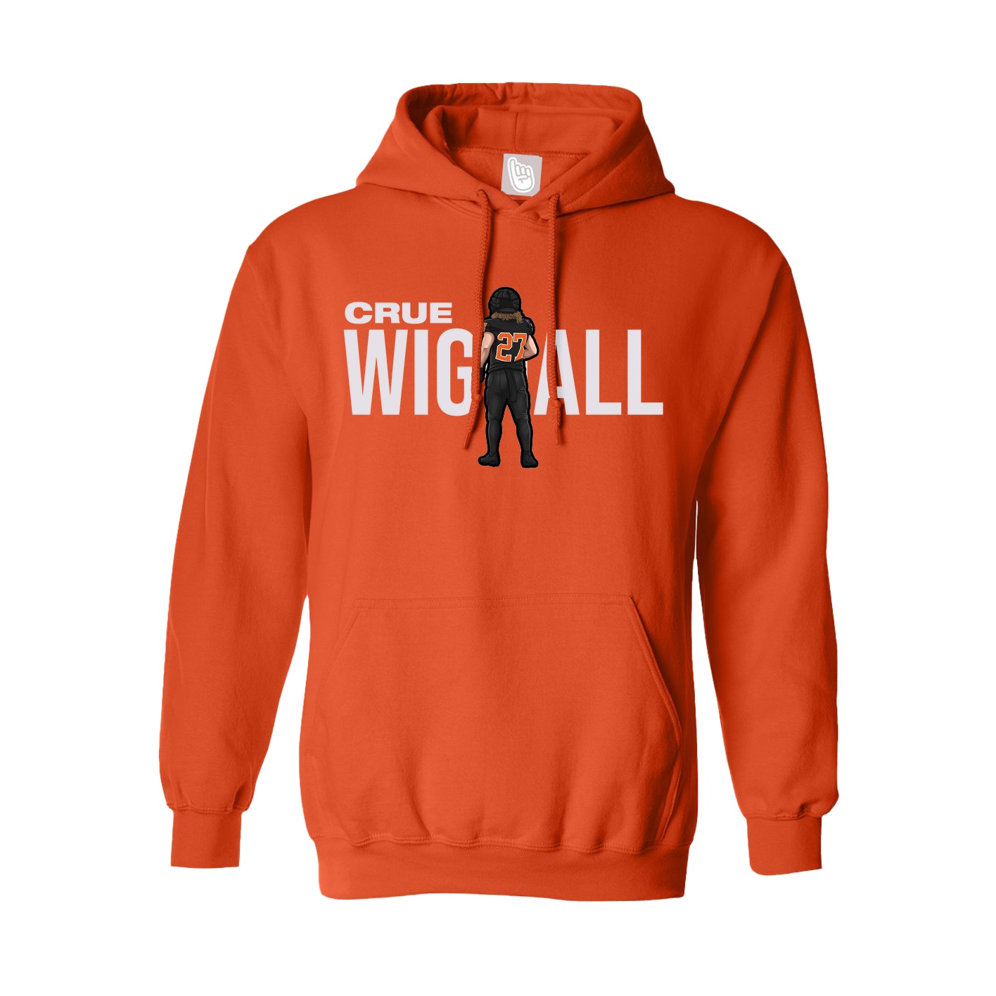Youth Hoodie — Player Name in Orange