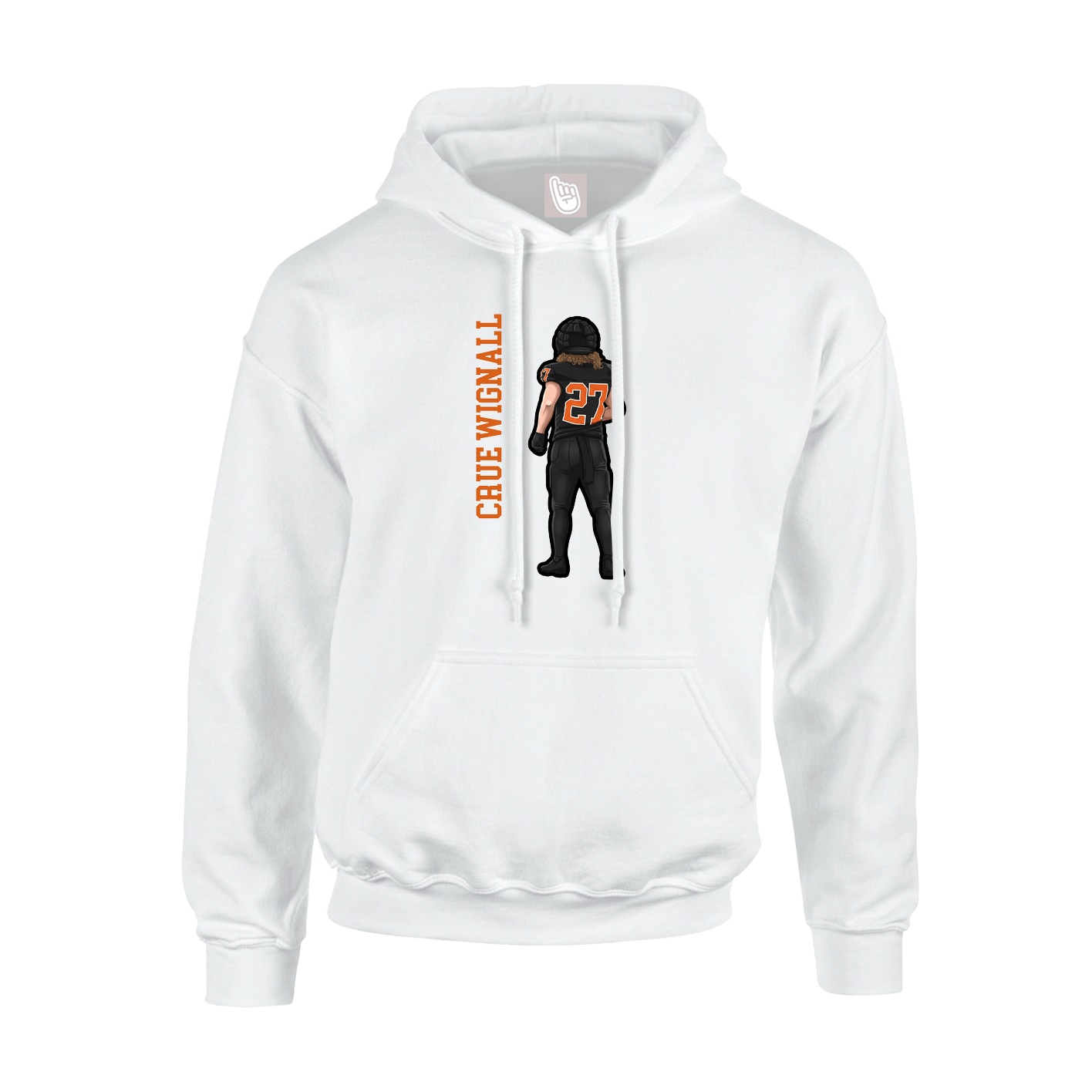 Hoodie — Name Vertical in White