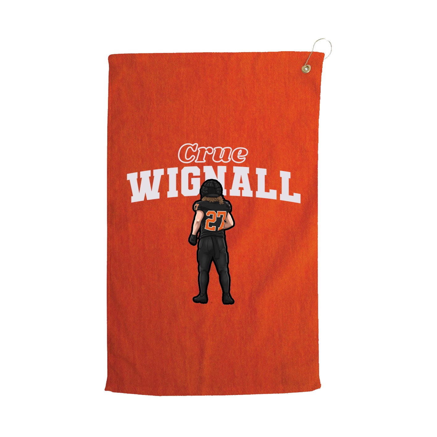 Golf Towel — Name Arch in Orange