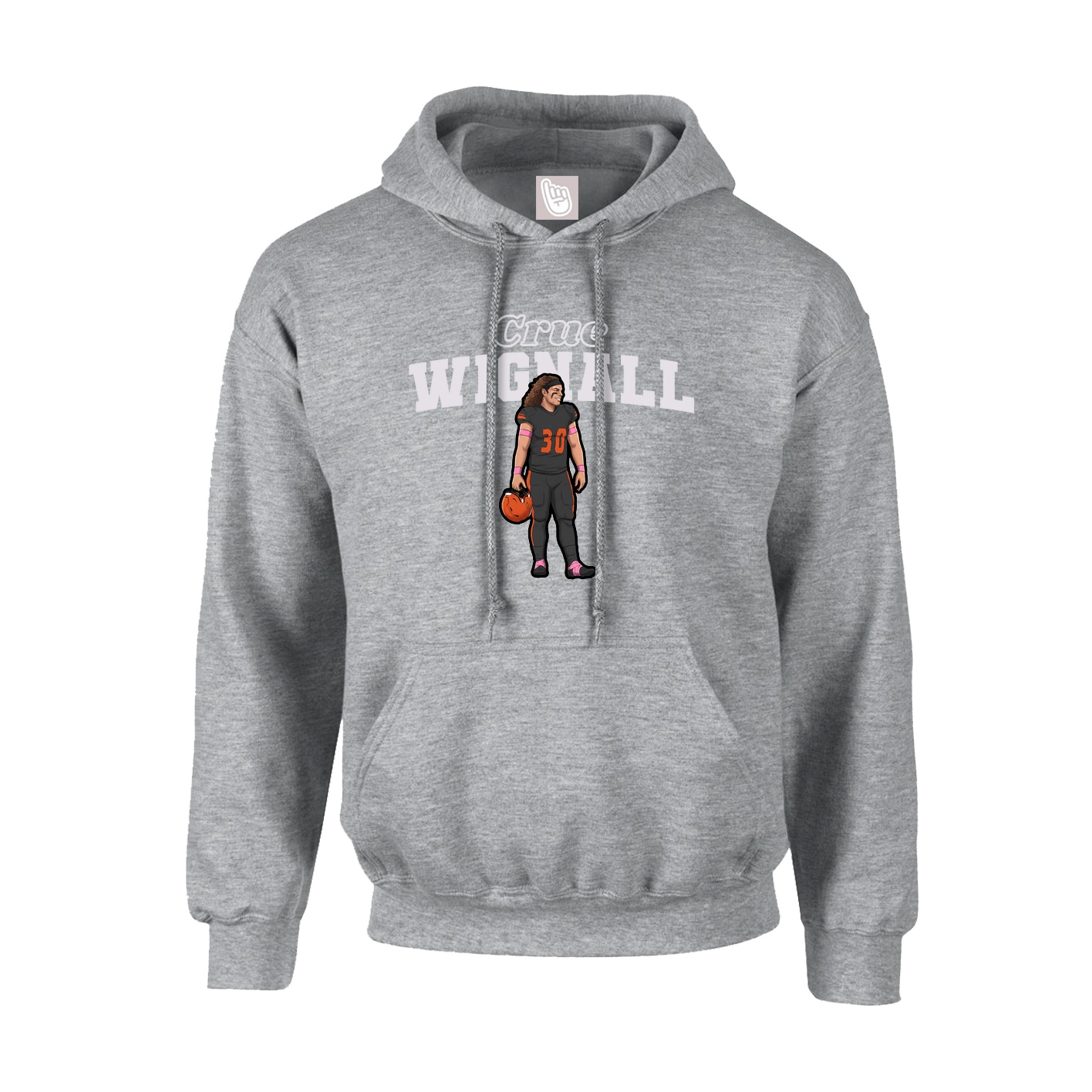 Youth Hoodie — Name Arch in Grey