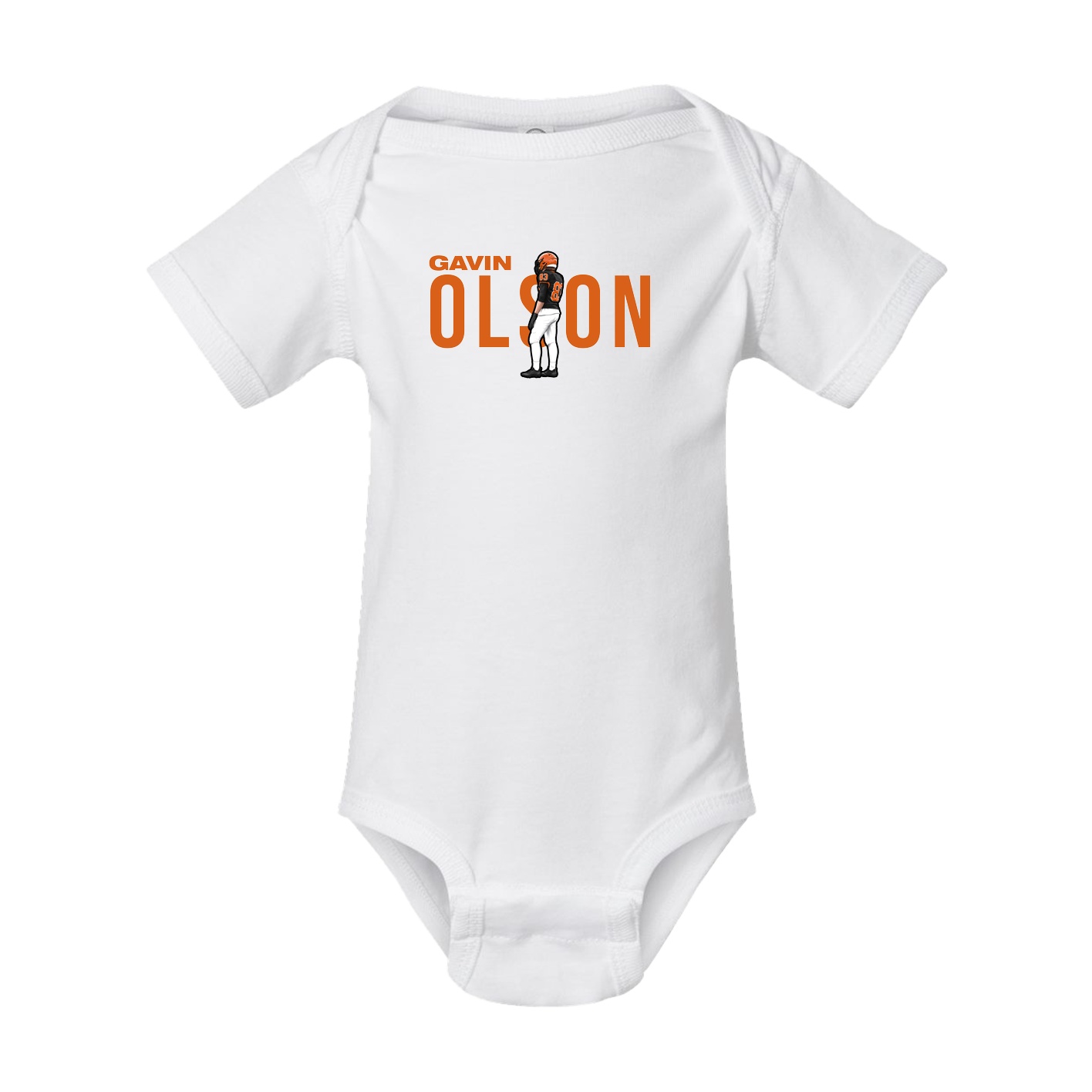 Baby Onesie — Player Name in White