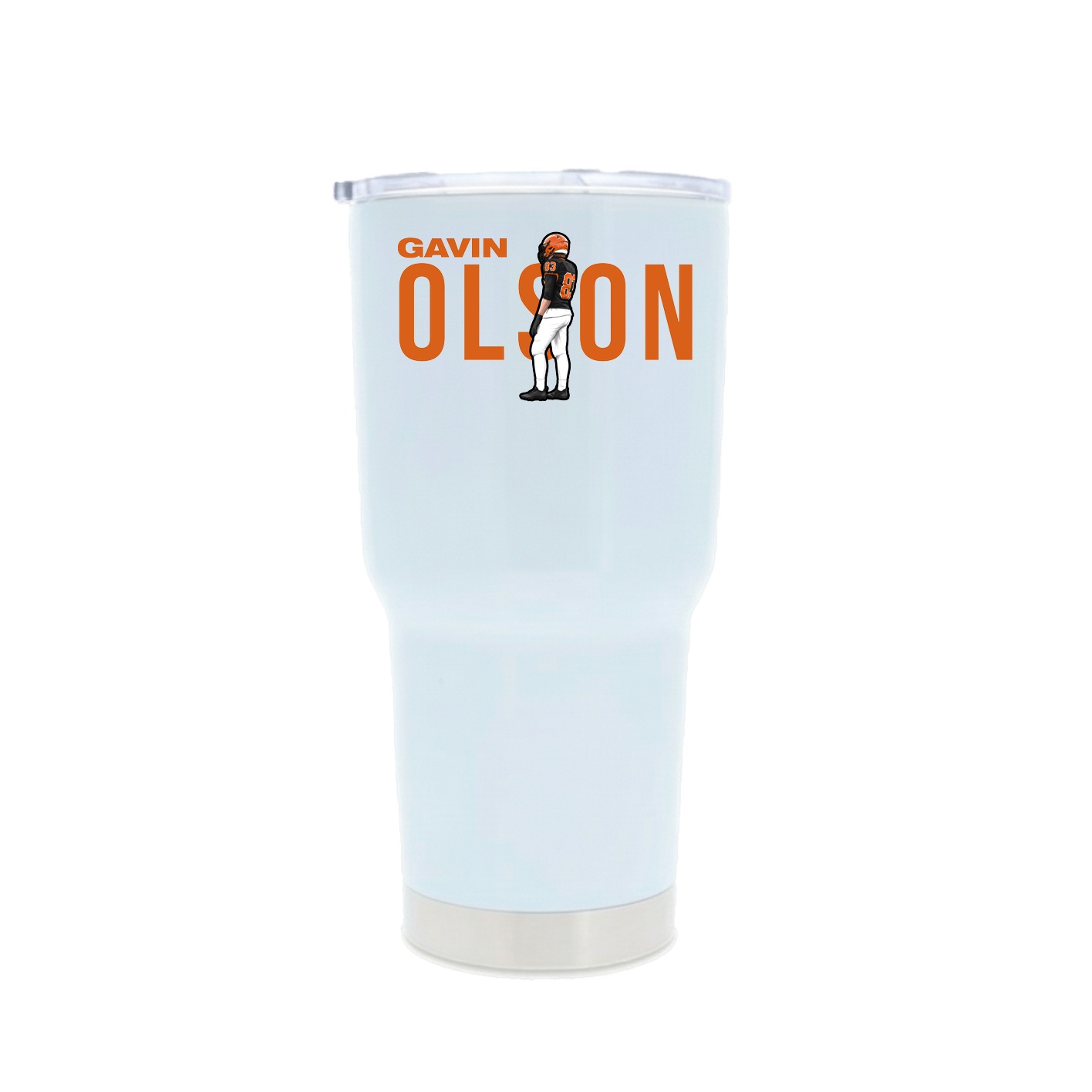 30oz Stainless Steel Tumbler — Player Name in White