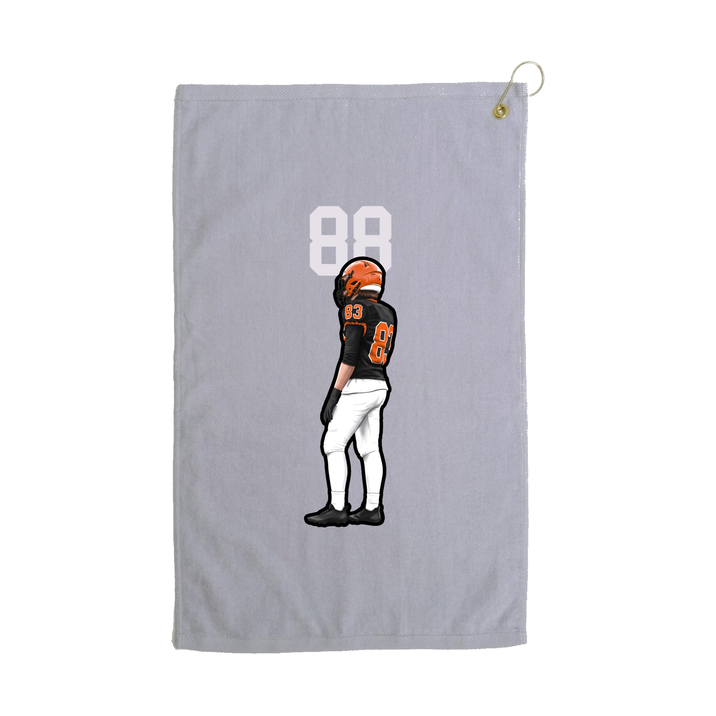 Golf Towel — Number Top in Grey