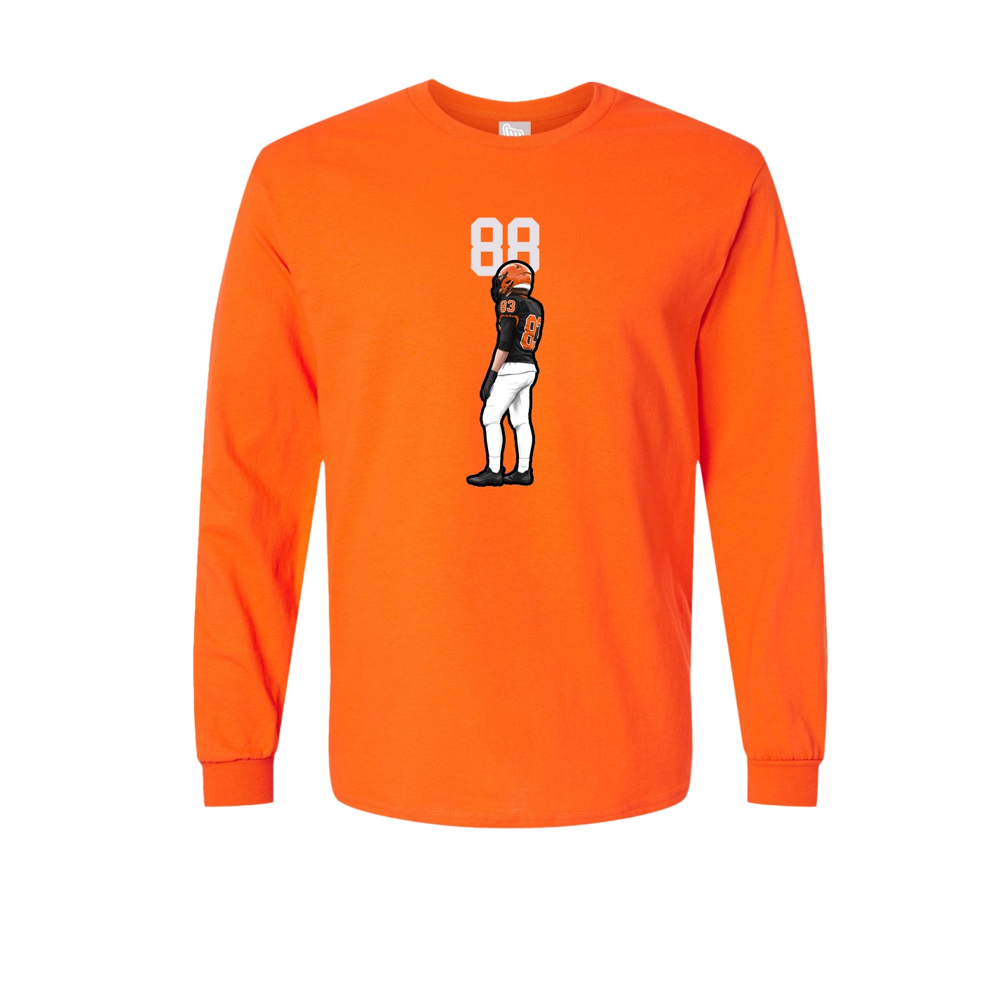 Long Sleeve Tee — Number Top in Orange