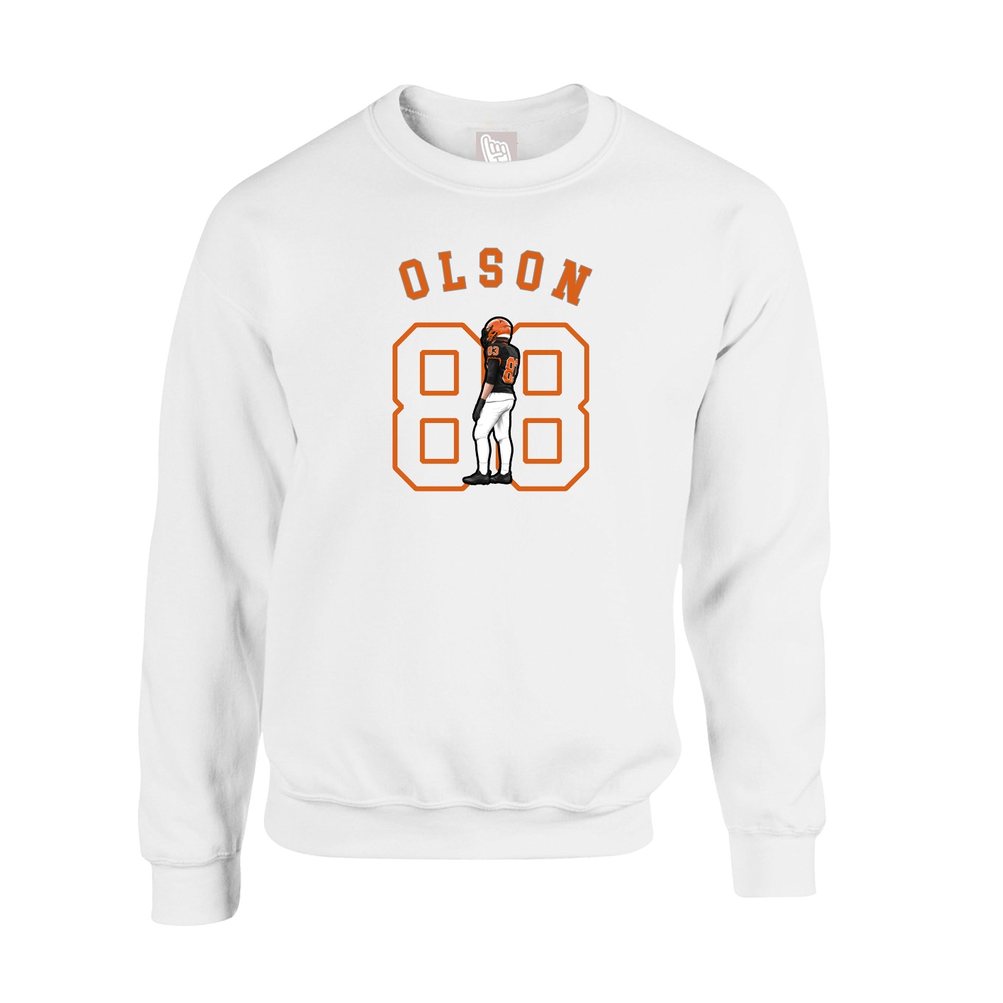 Fleece Crew — Shirsey Arch in White