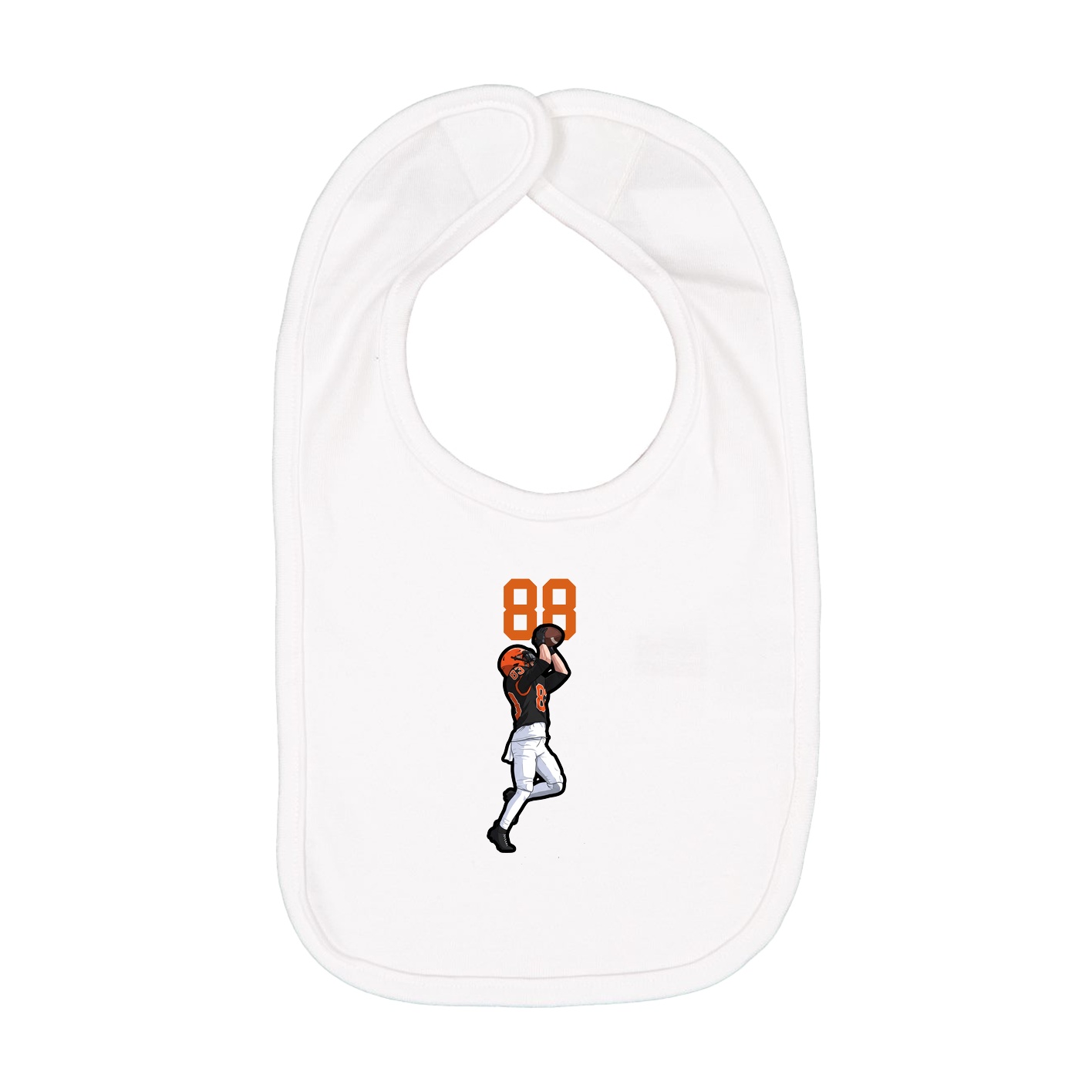 Infant Bib — Number Top in White