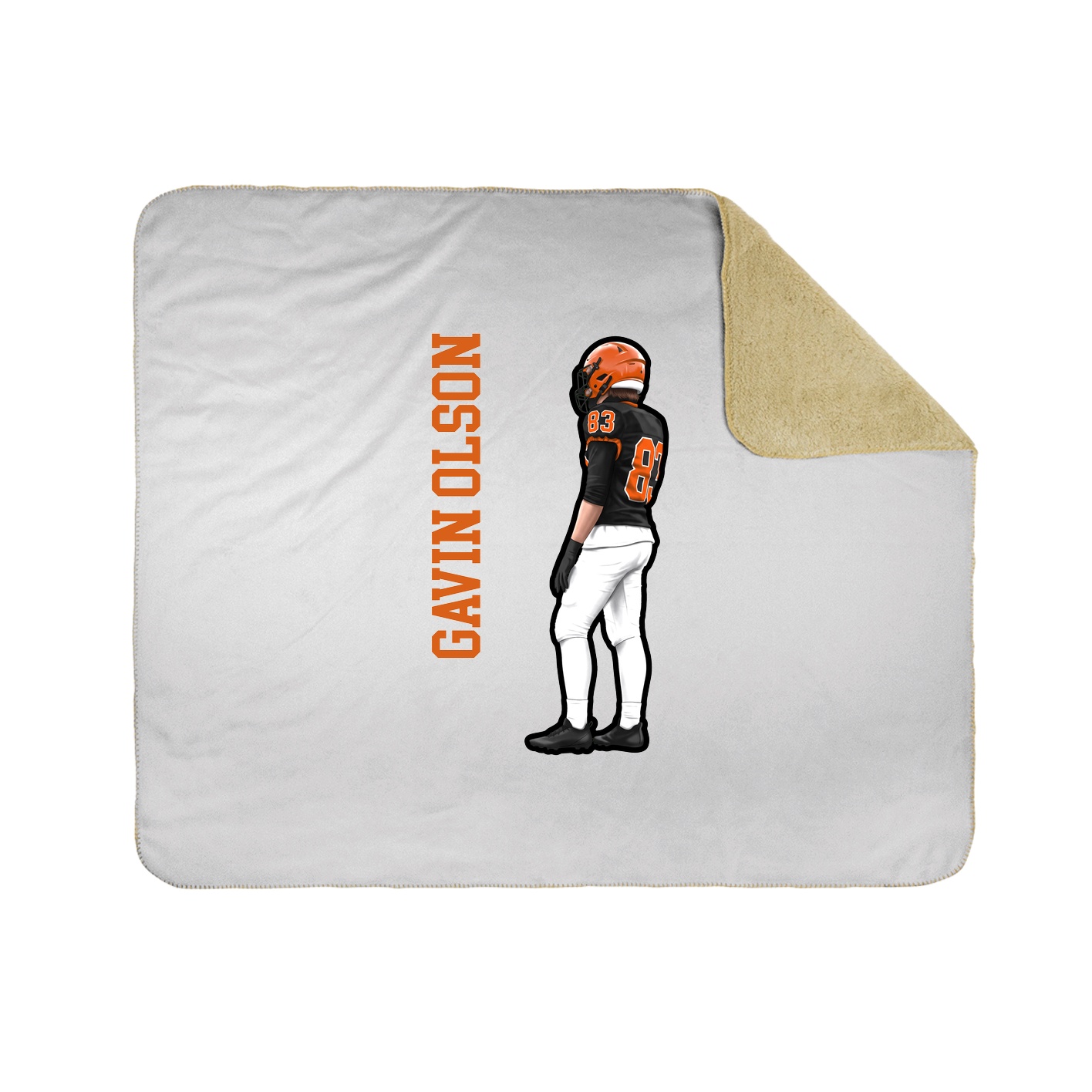 Throw Blanket — Name Vertical in White