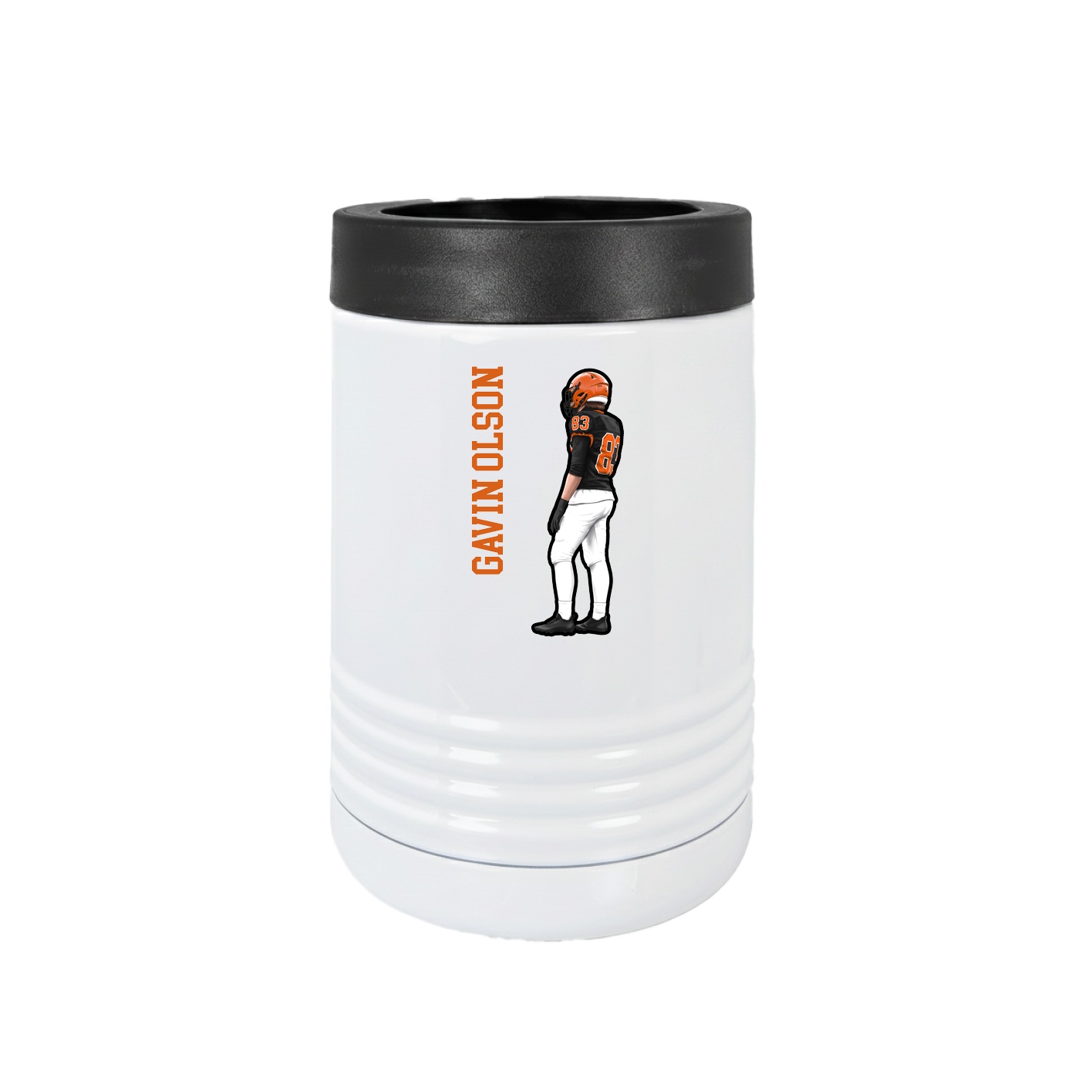 Beverage Holder — Name Vertical in White