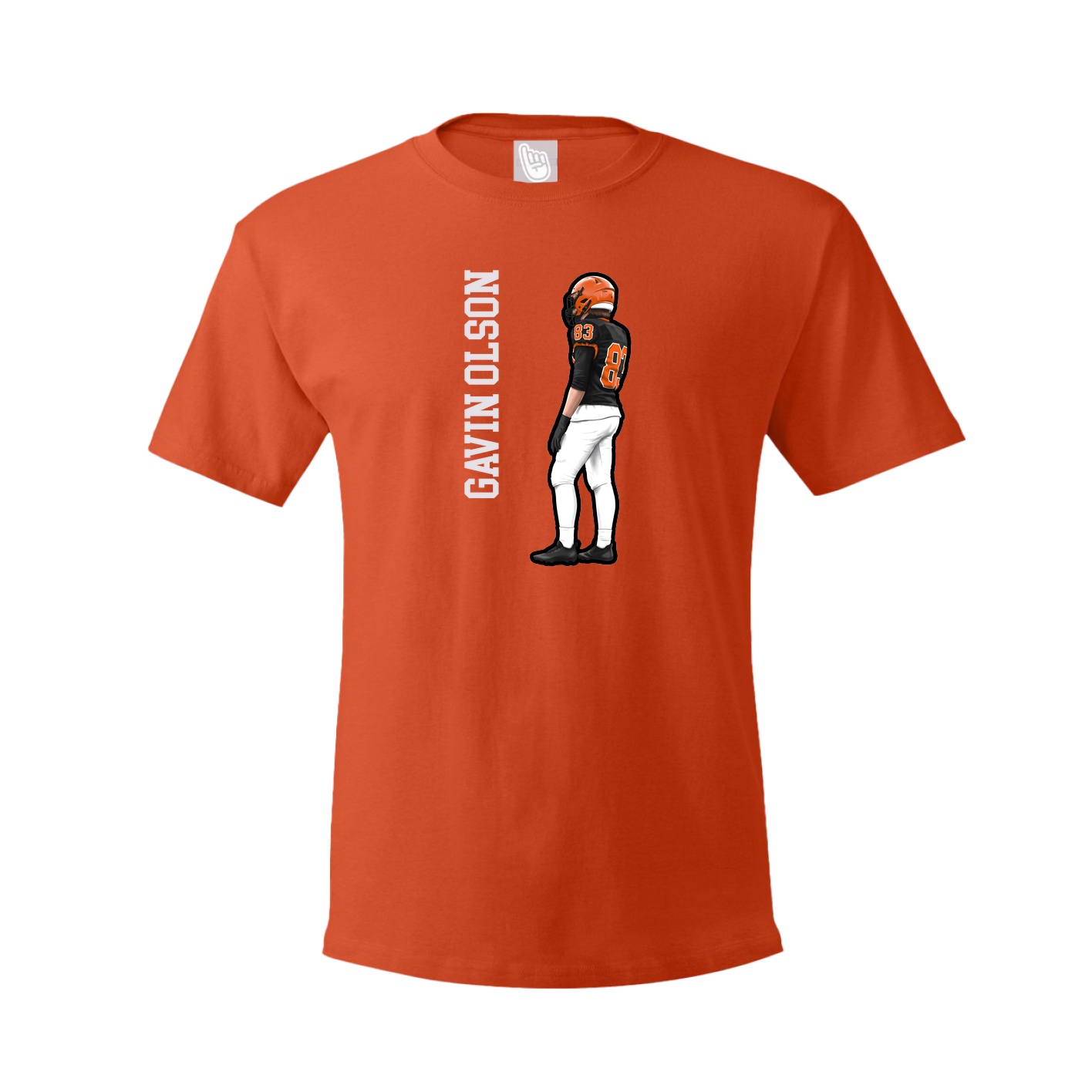 Youth Tee — Name Vertical in Orange