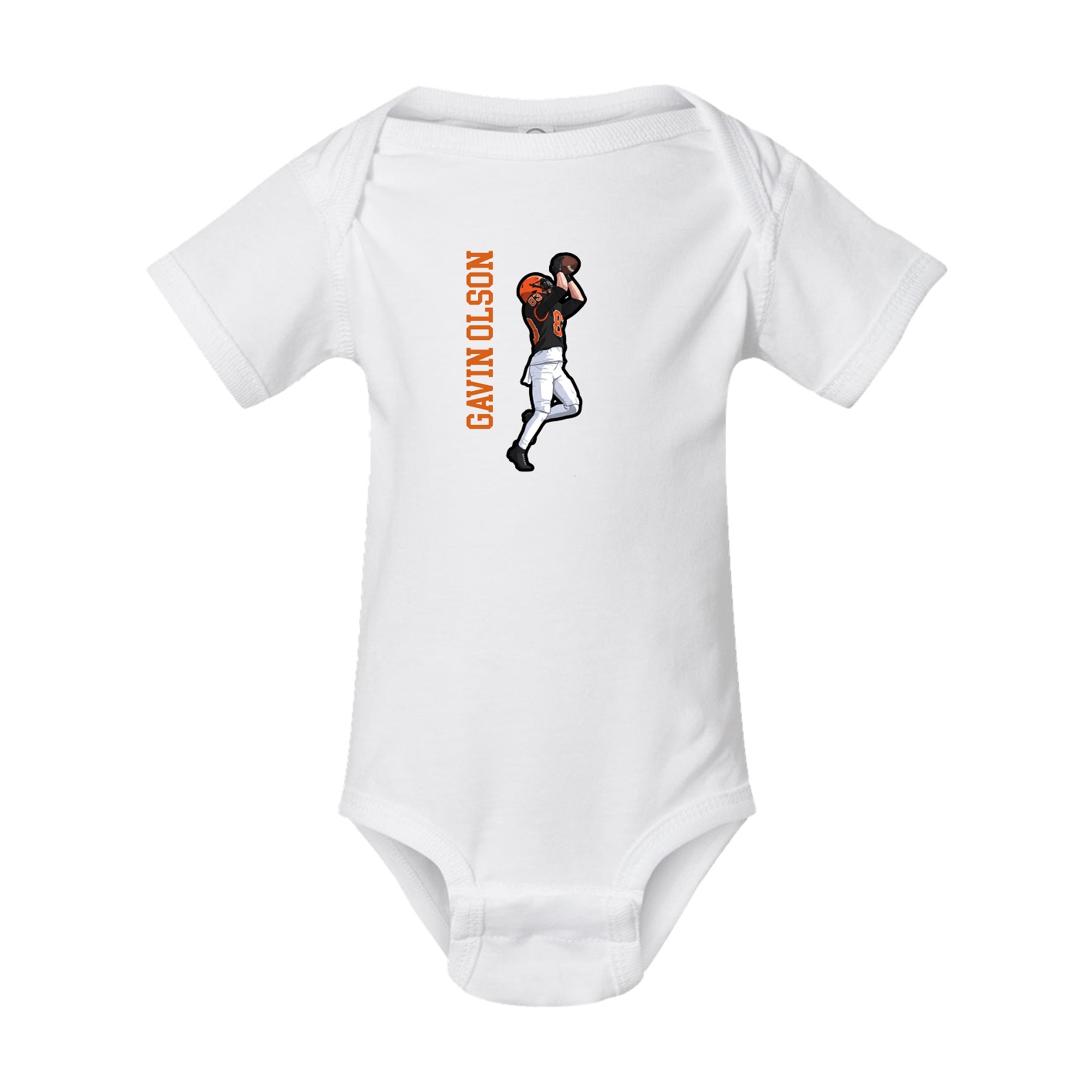 Baby Onesie — Name Vertical in White