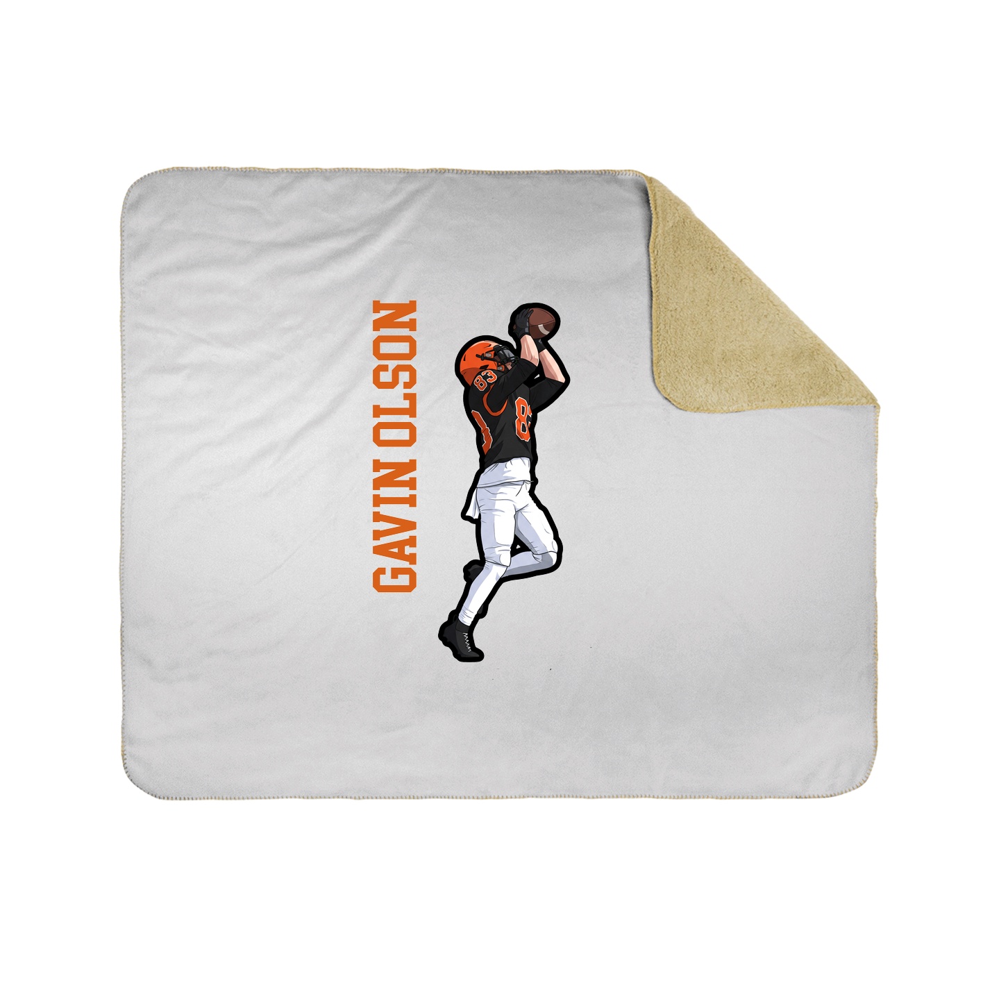 Throw Blanket — Name Vertical in White