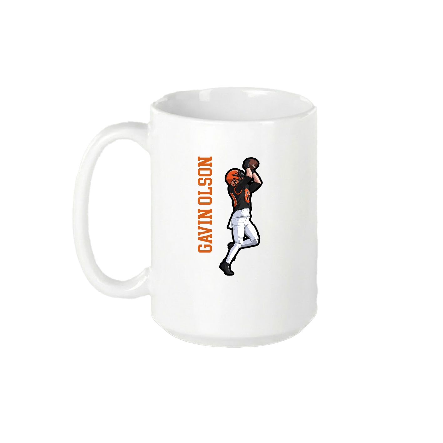 15oz Coffee Mug — Name Vertical in White