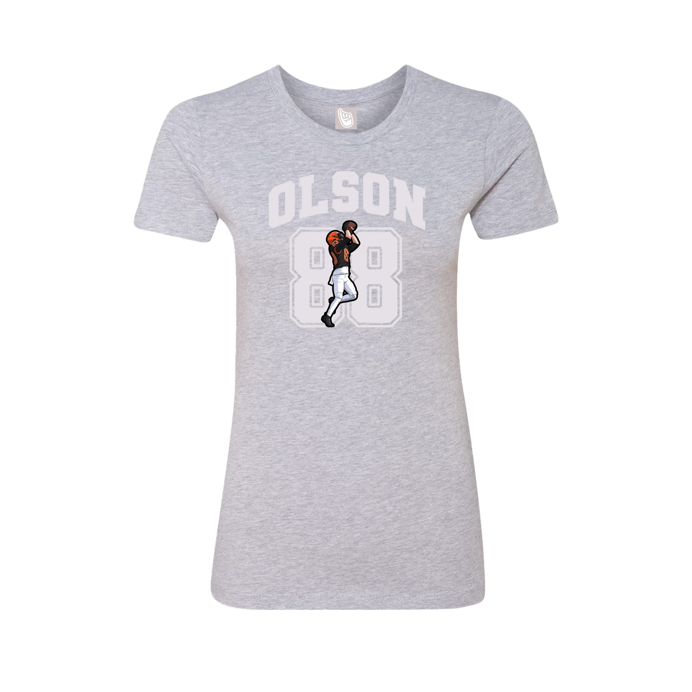 Fitted Women's Tee — Number in Grey