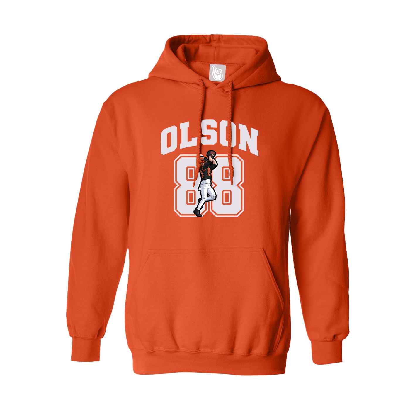 Youth Hoodie — Number in Orange