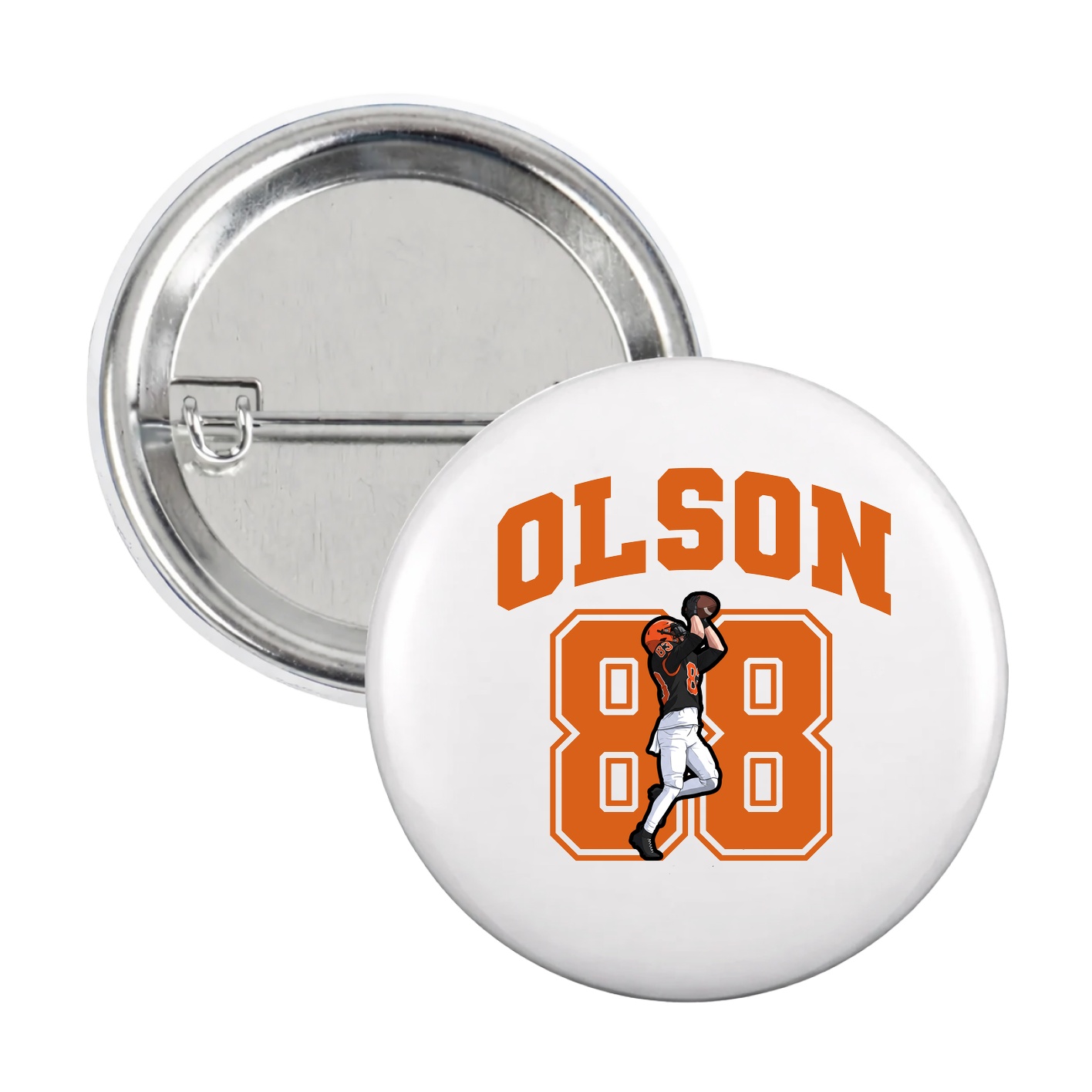 Game Day Button — Number in White