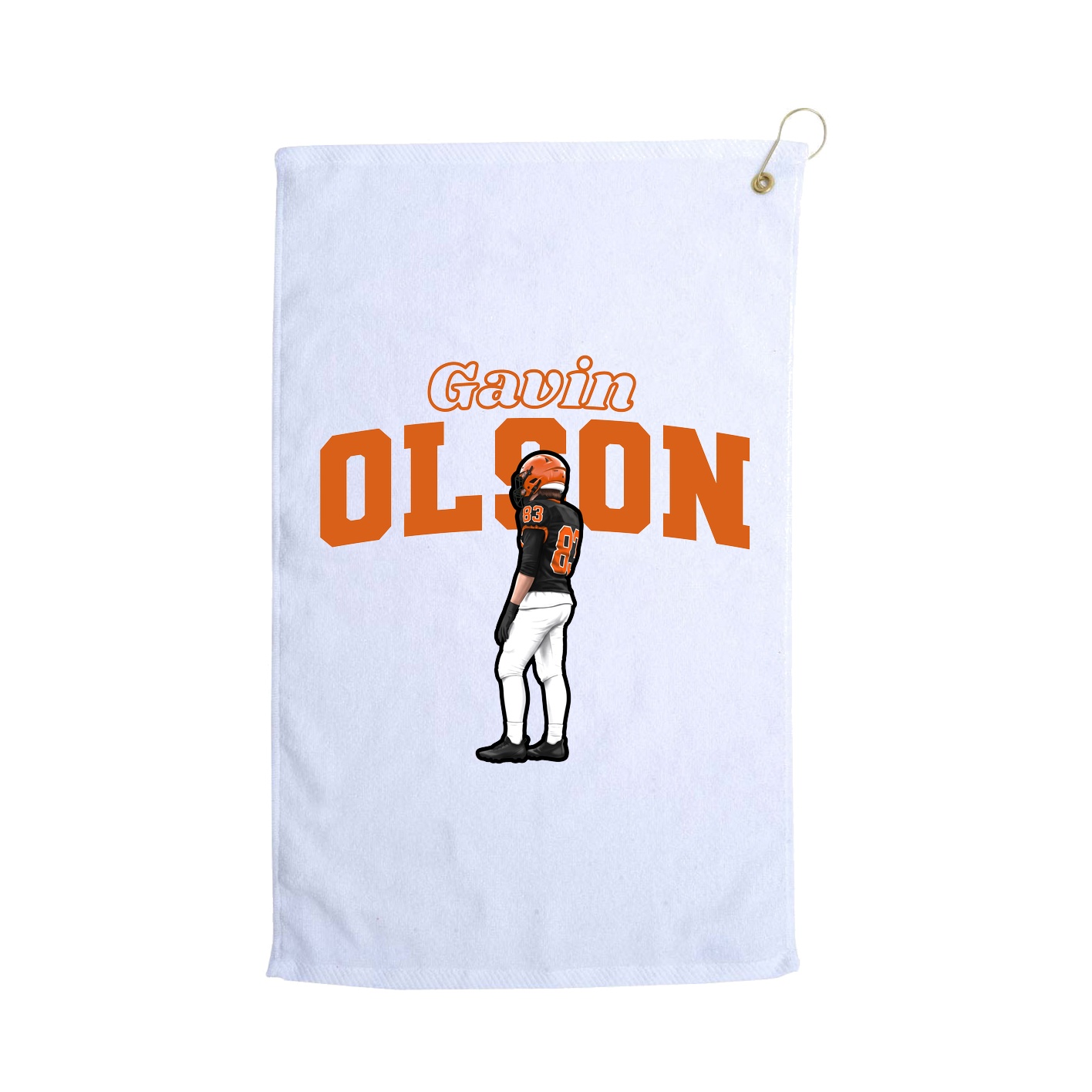 Golf Towel — Name Arch in White