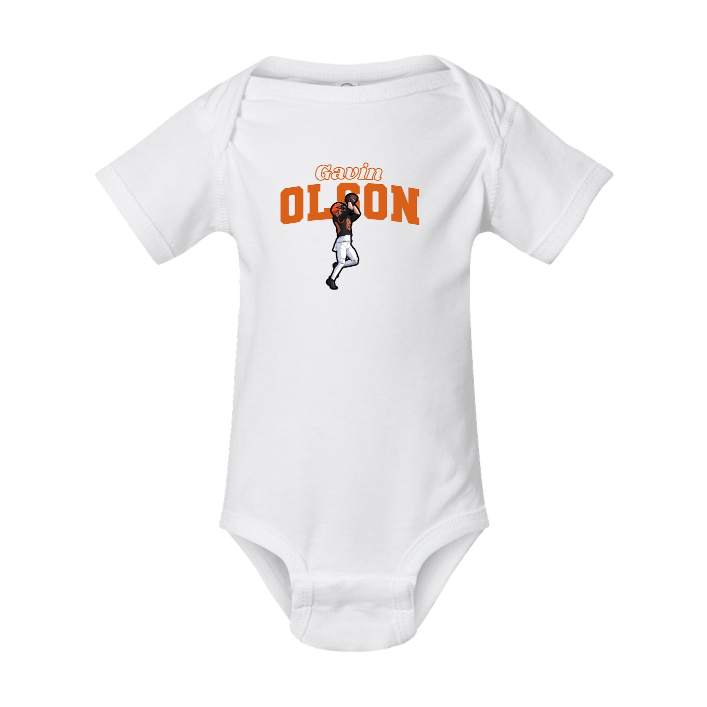 Baby Onesie — Name Arch in White