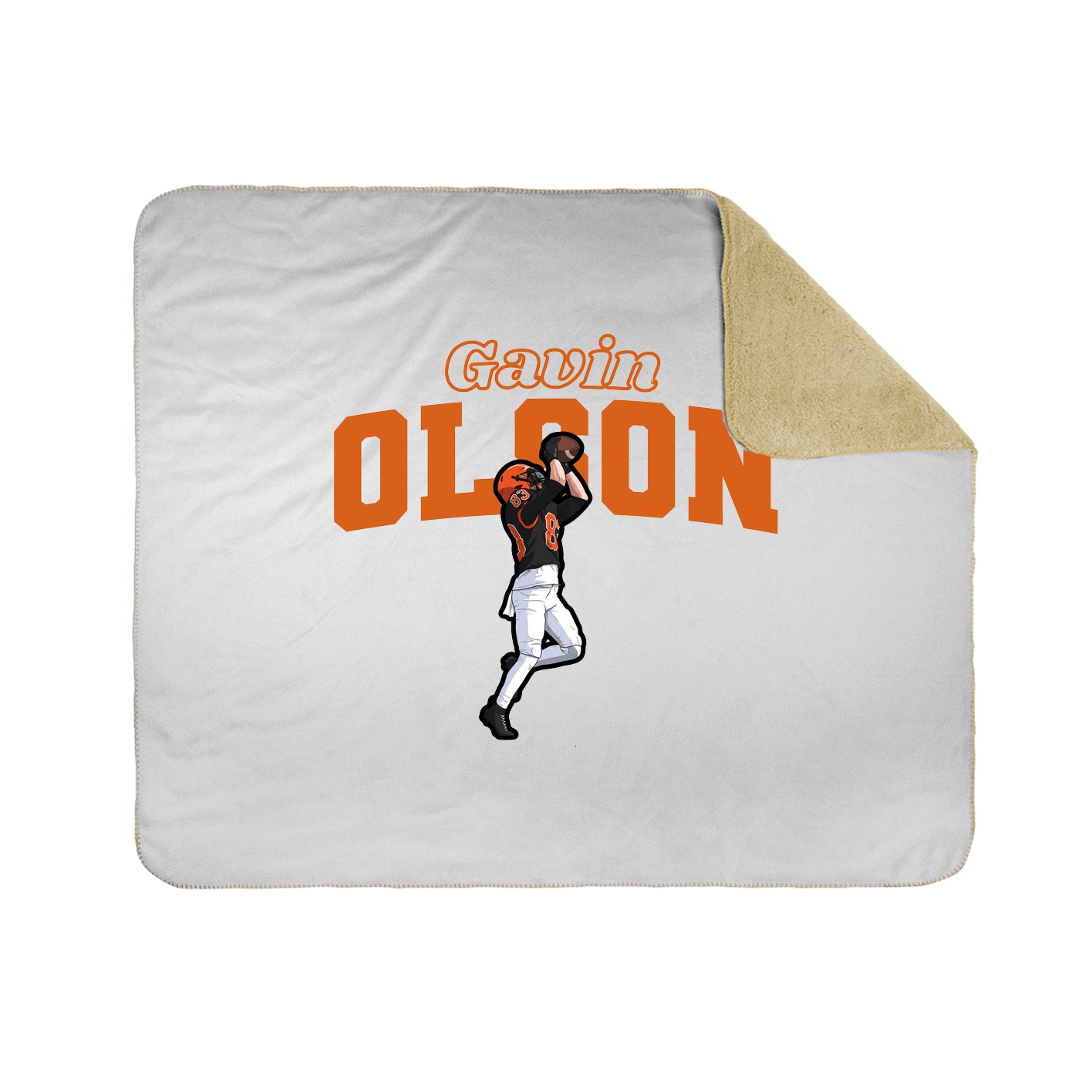 Throw Blanket — Name Arch in White