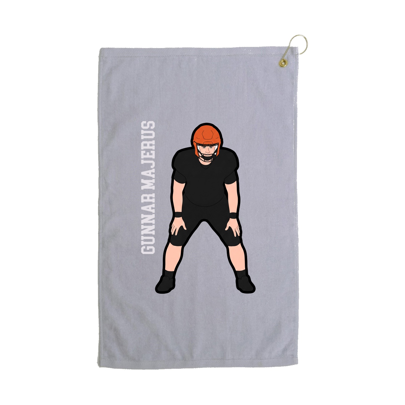 Golf Towel — Name Vertical in Grey